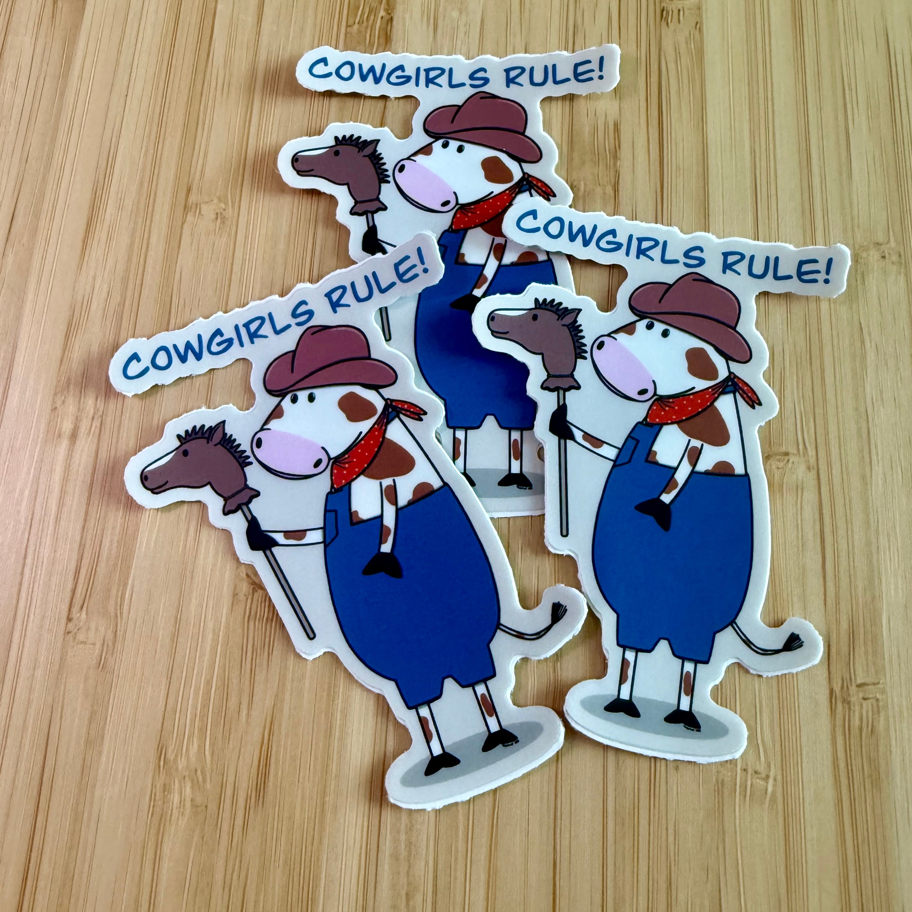Cowgirl Bessie Cow Sticker
