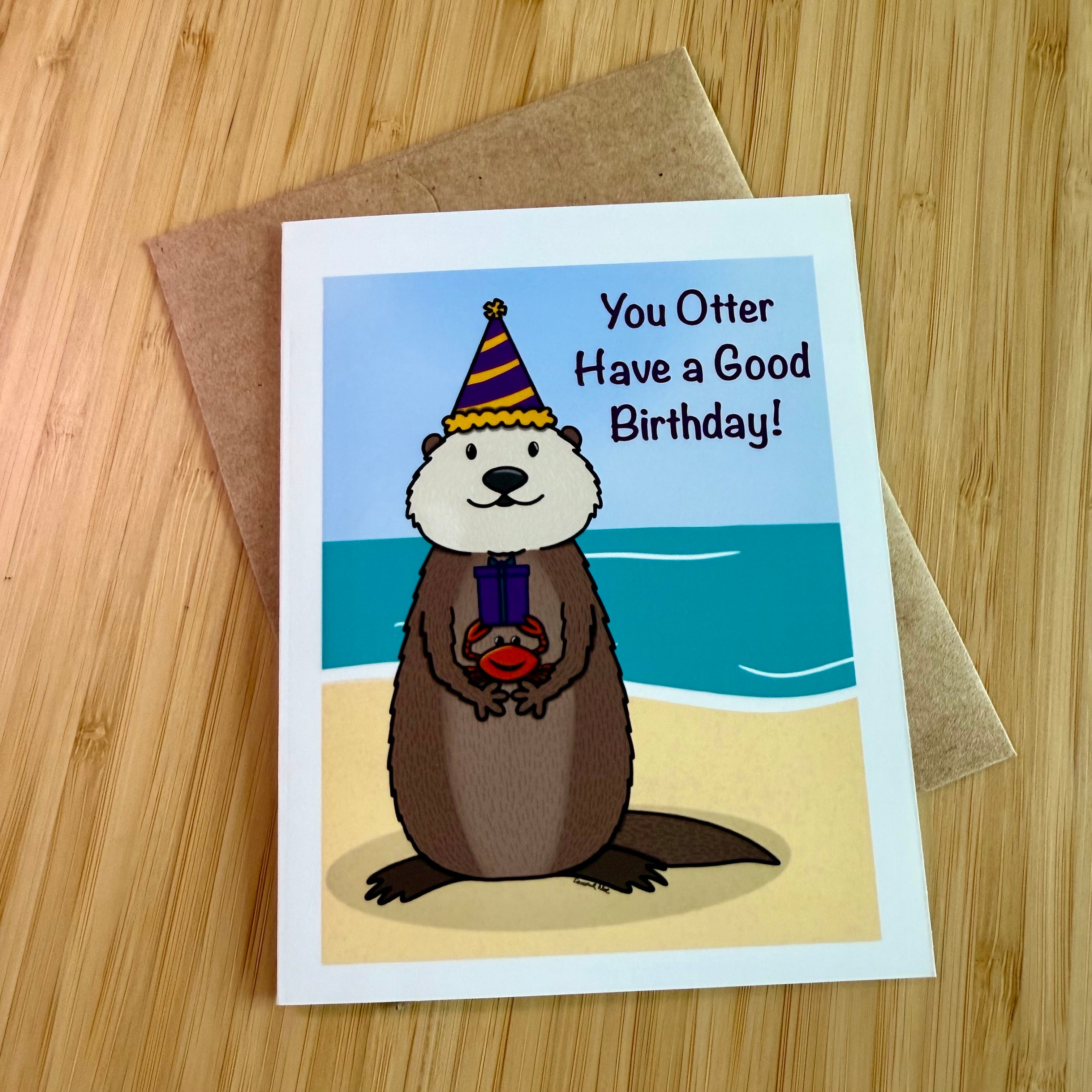 Otter Birthday Card