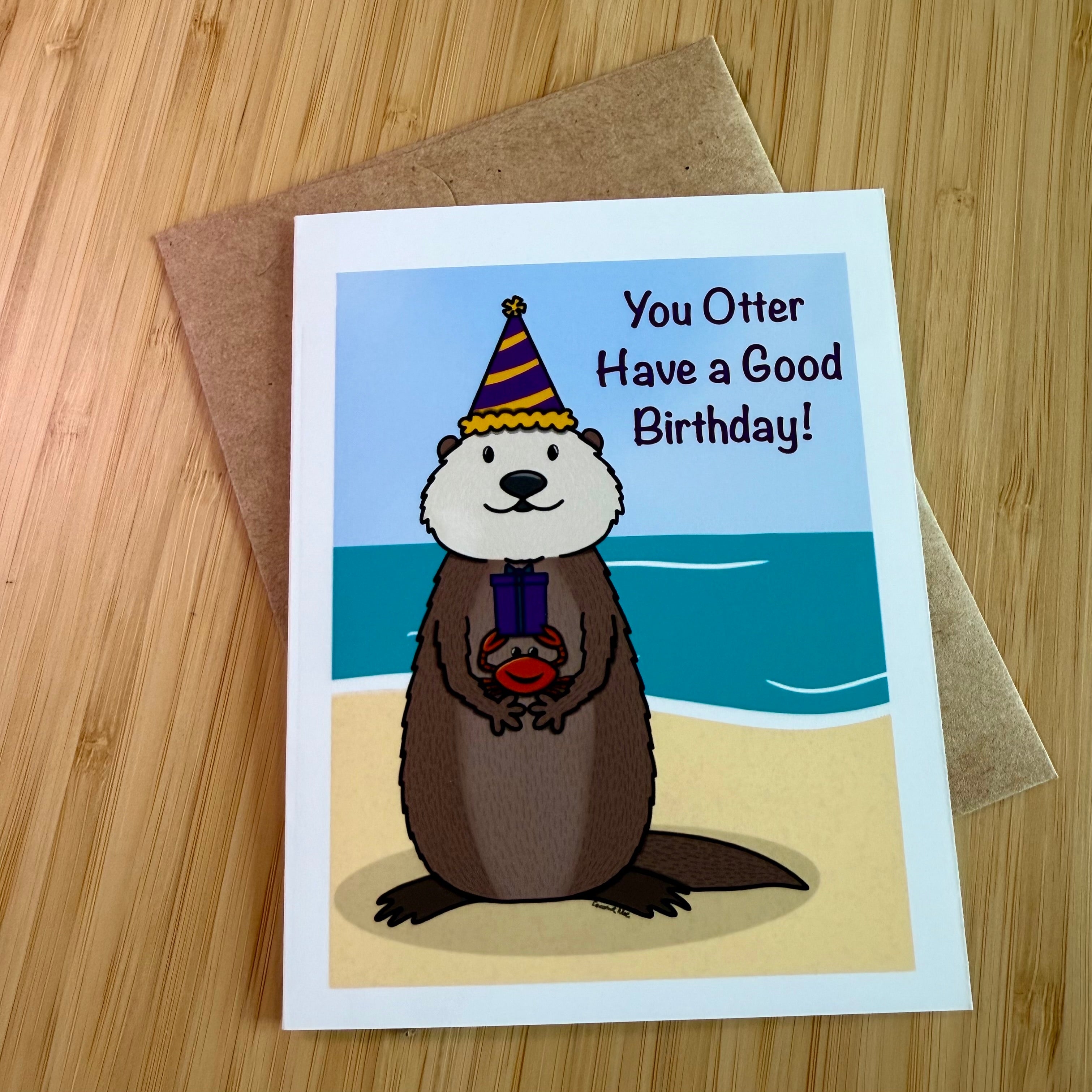 Otter Birthday Card
