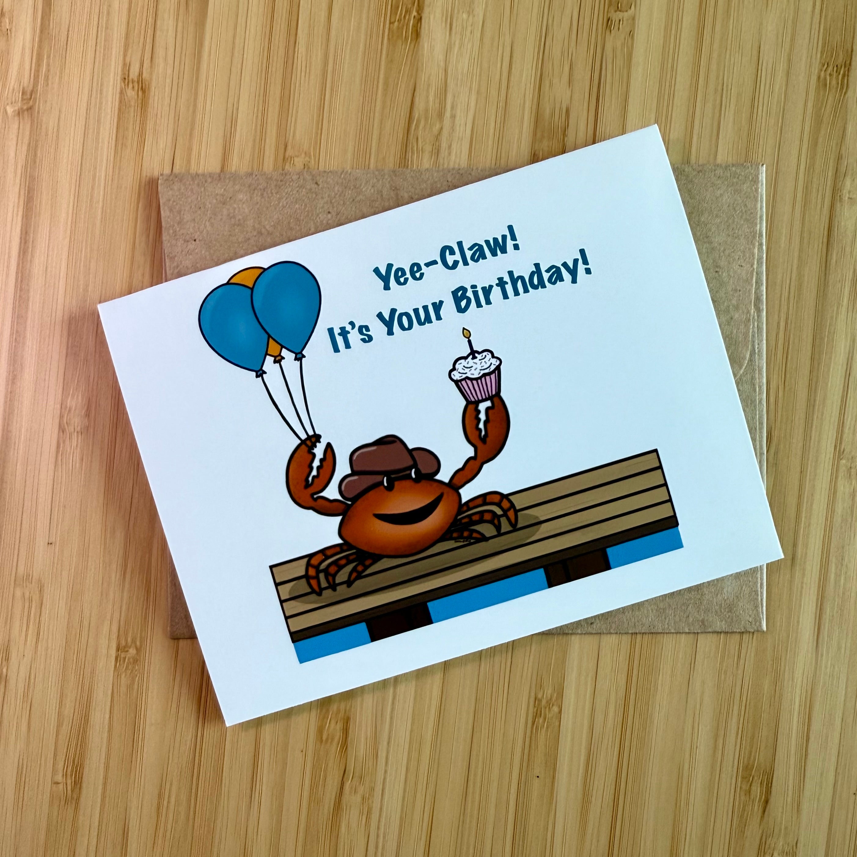 Cowboy Crab Birthday Card