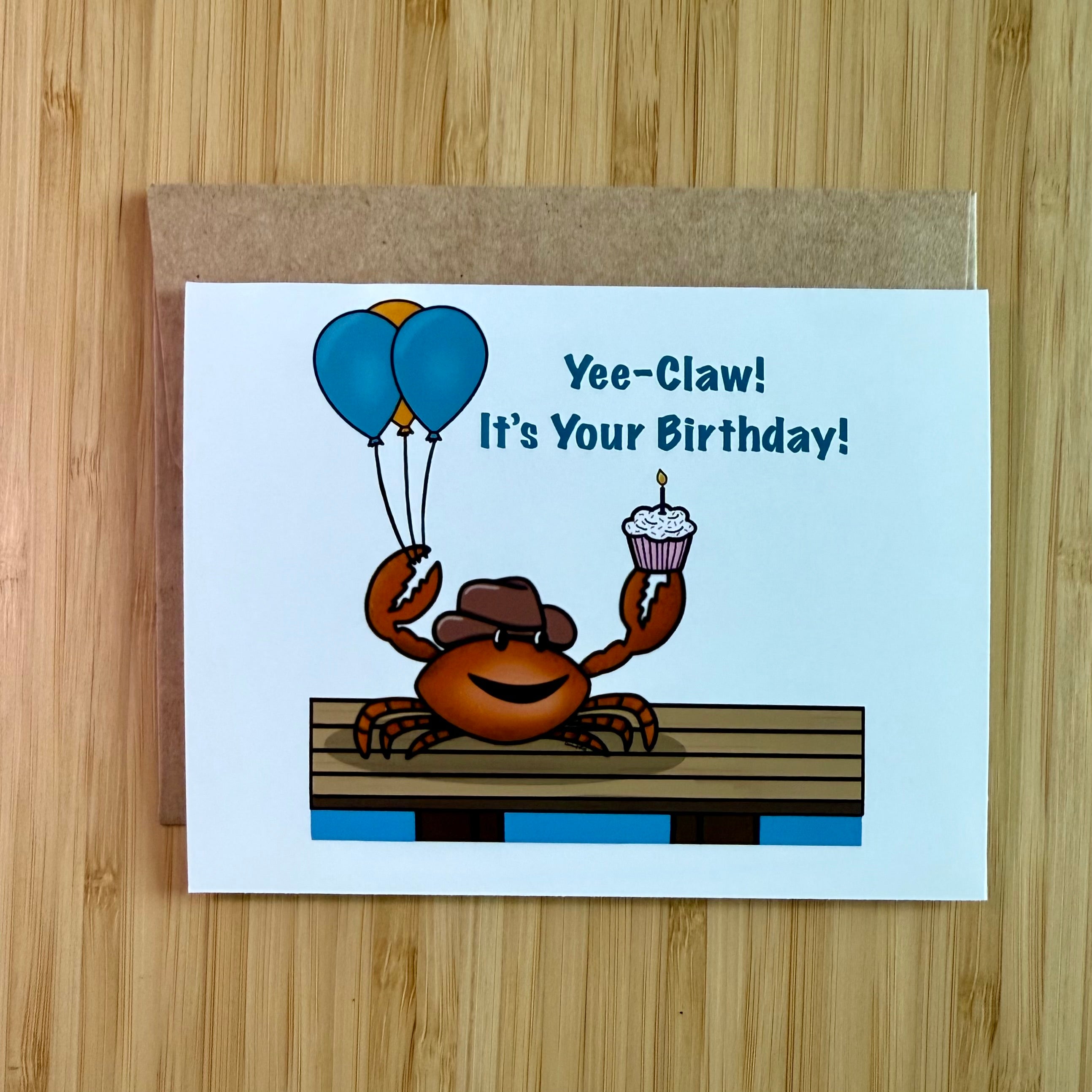 Cowboy Crab Birthday Card