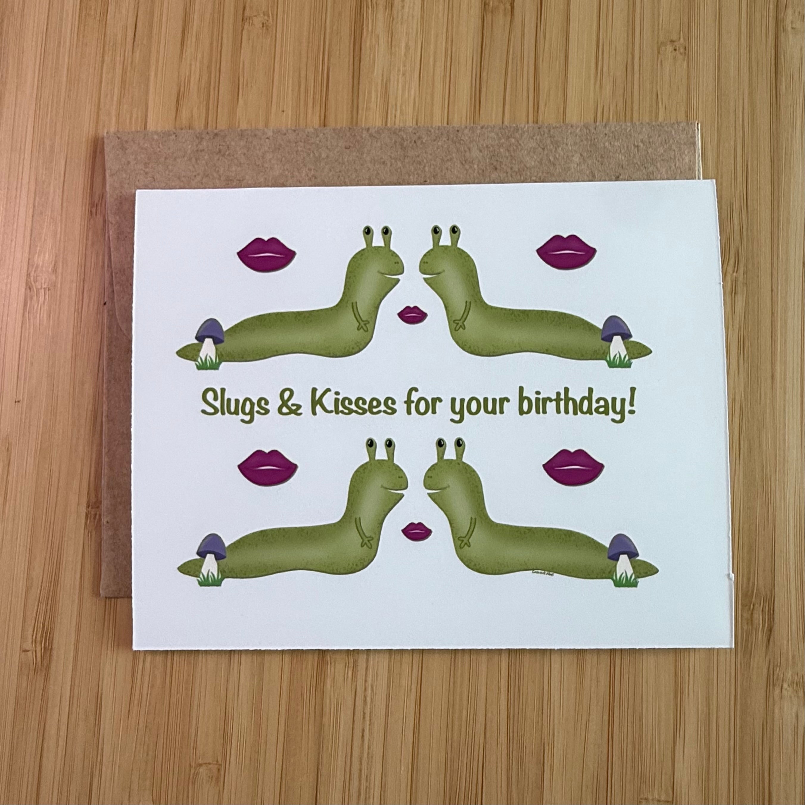 Slugs & Kisses Birthday Card