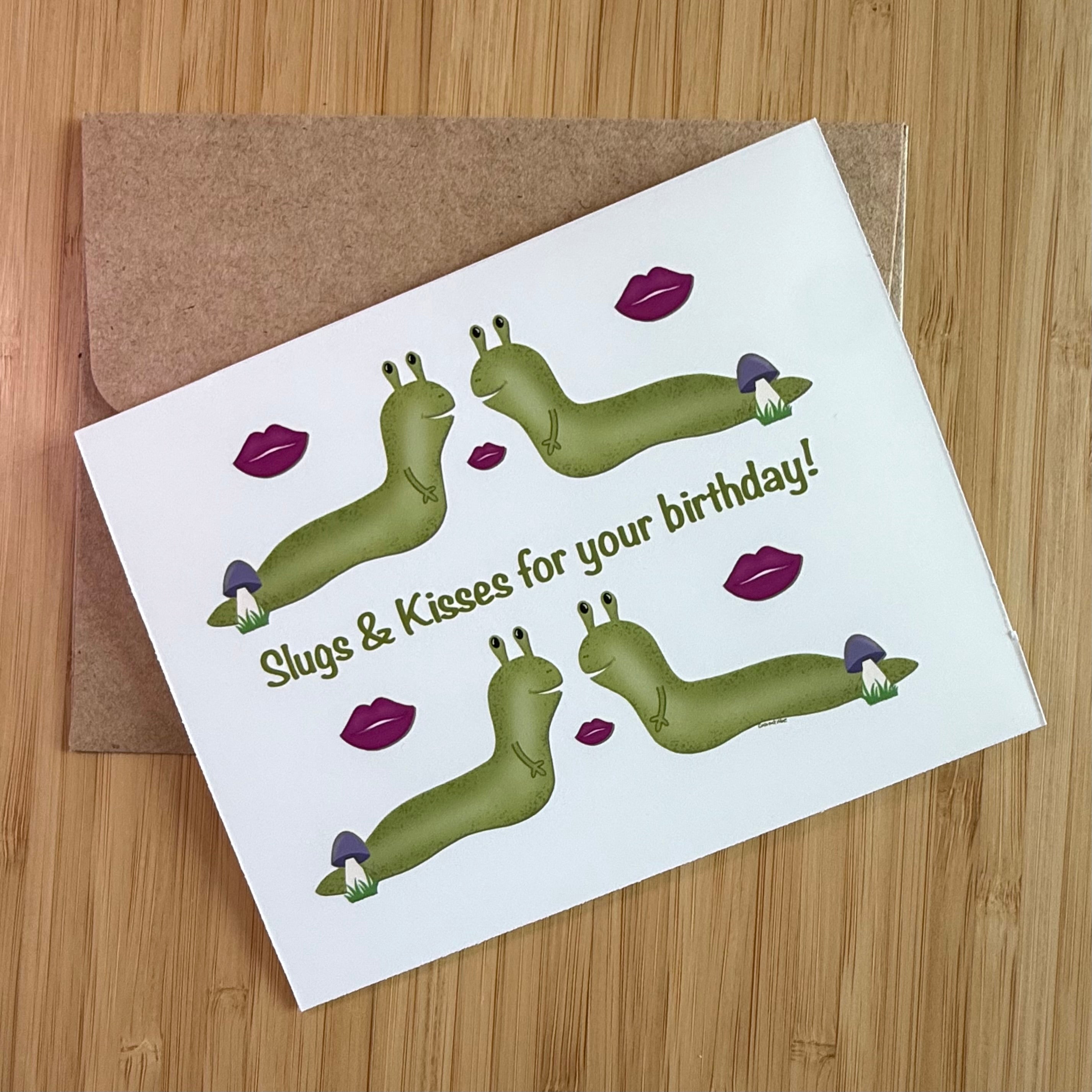 Slugs & Kisses Birthday Card