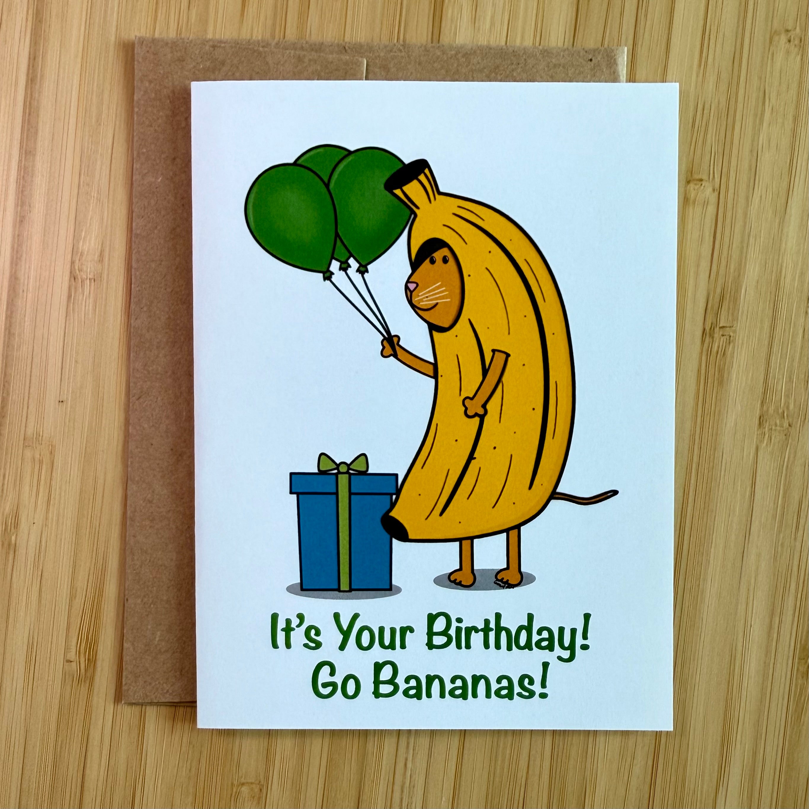 Bananas Cat Birthday Card