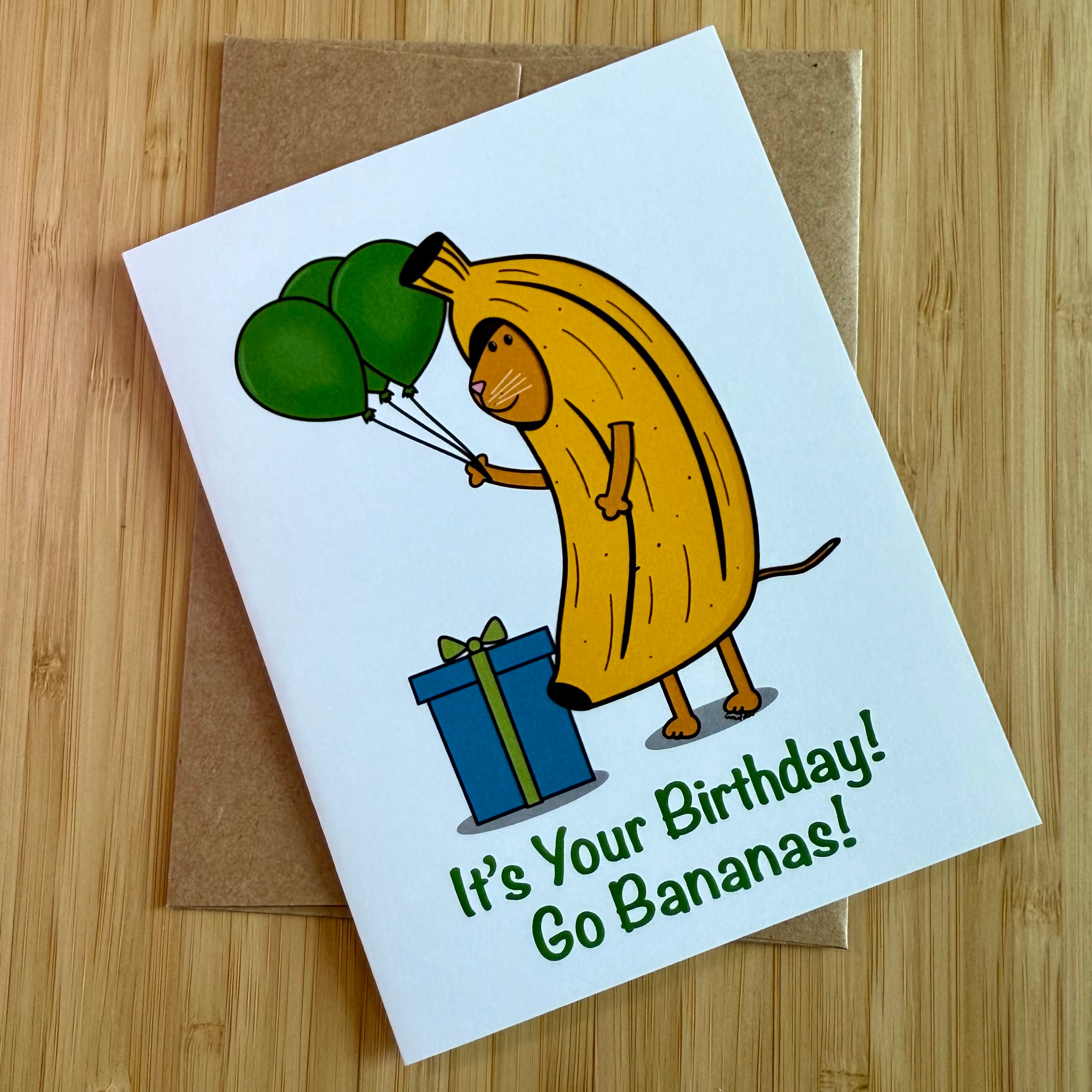 Bananas Cat Birthday Card