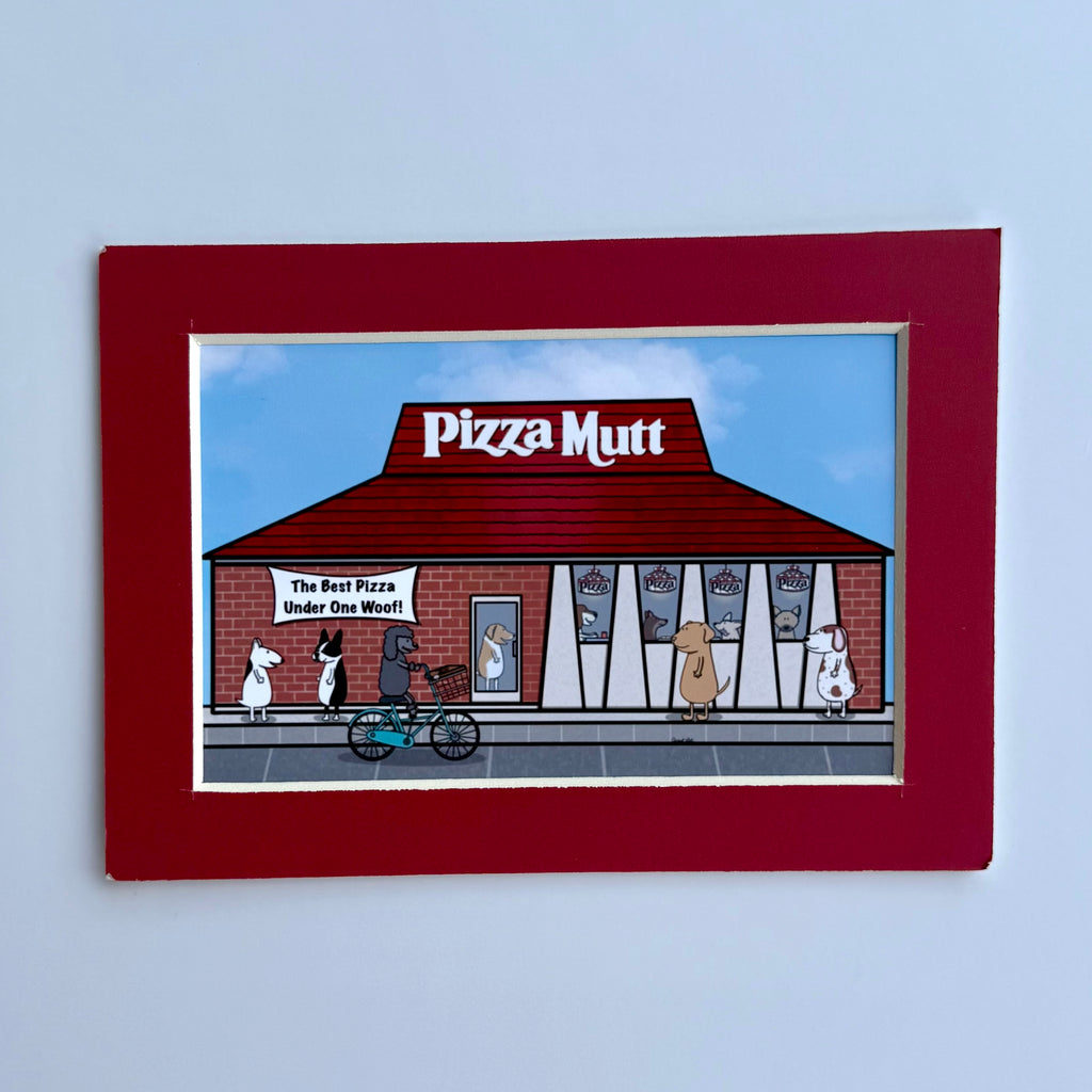 Mini Matted Pizza Mutt Print