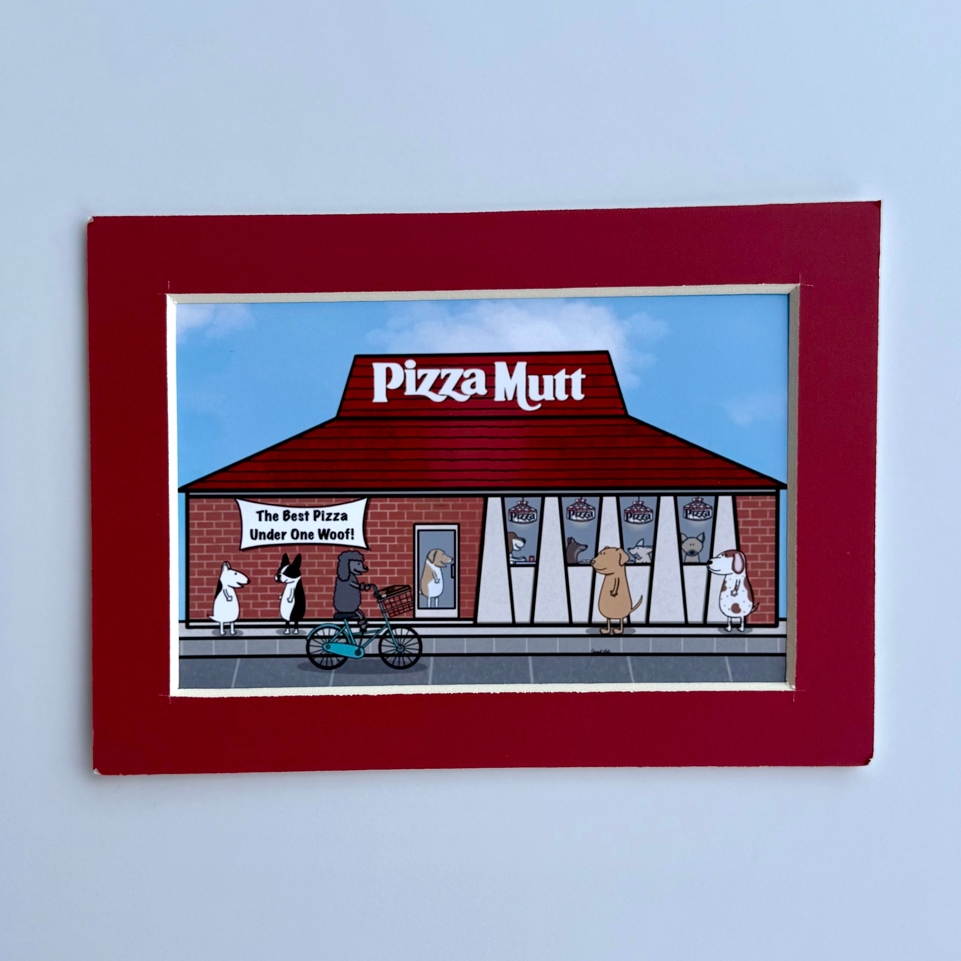 Mini Matted Pizza Mutt Print