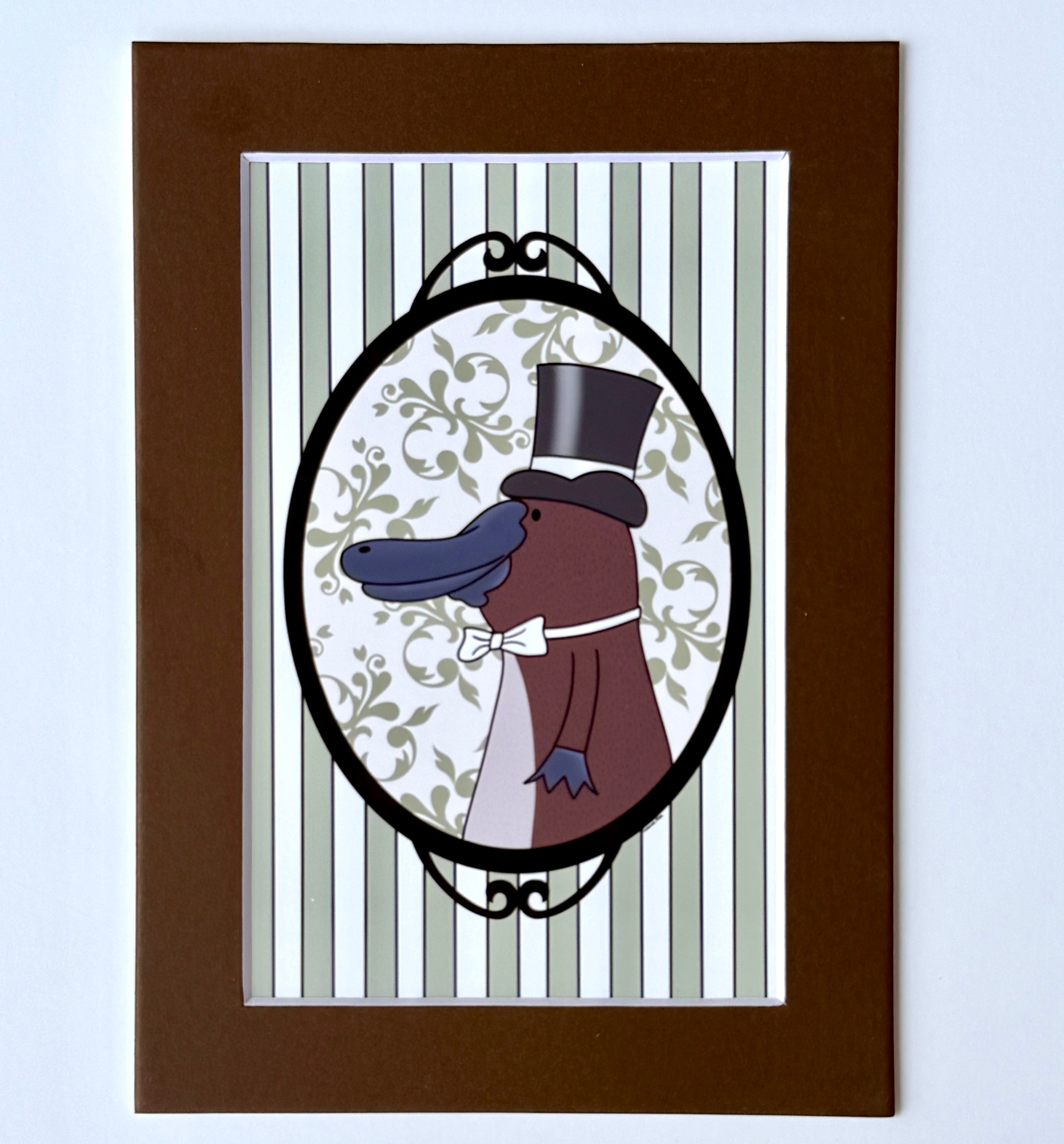 Mini Matted Victorian Playtpus Print