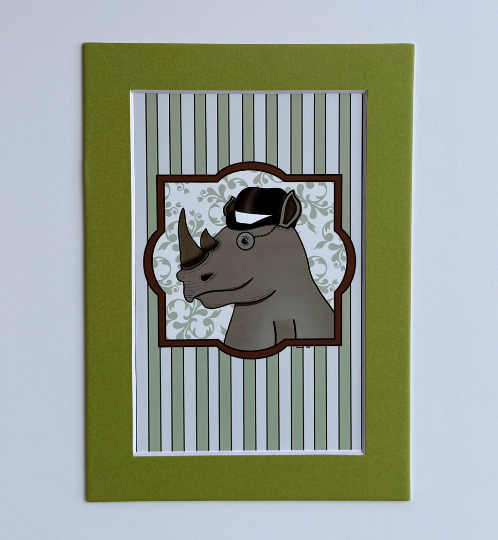 Mini Matted Victorian Rhino