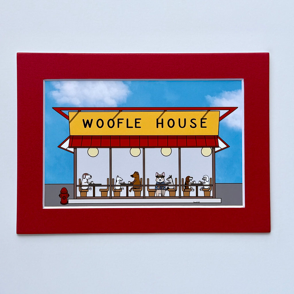 Mini Matted Woofle House Print