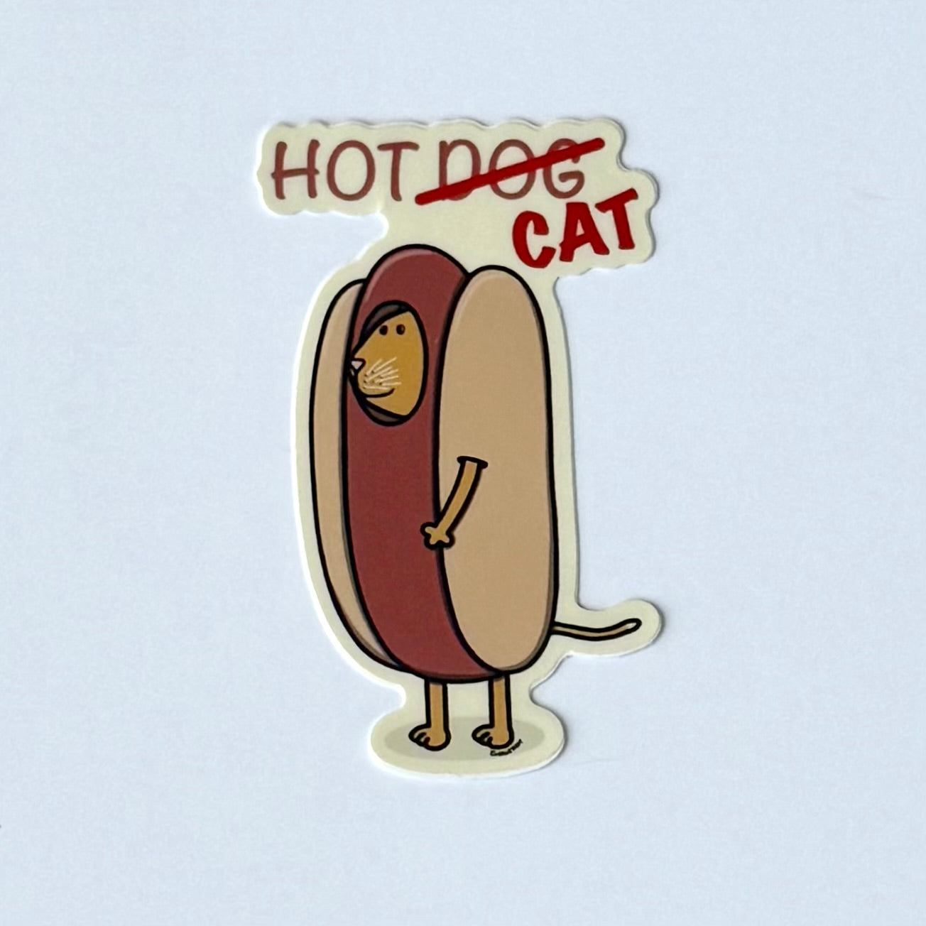 Hot Dog Cat Sticker
