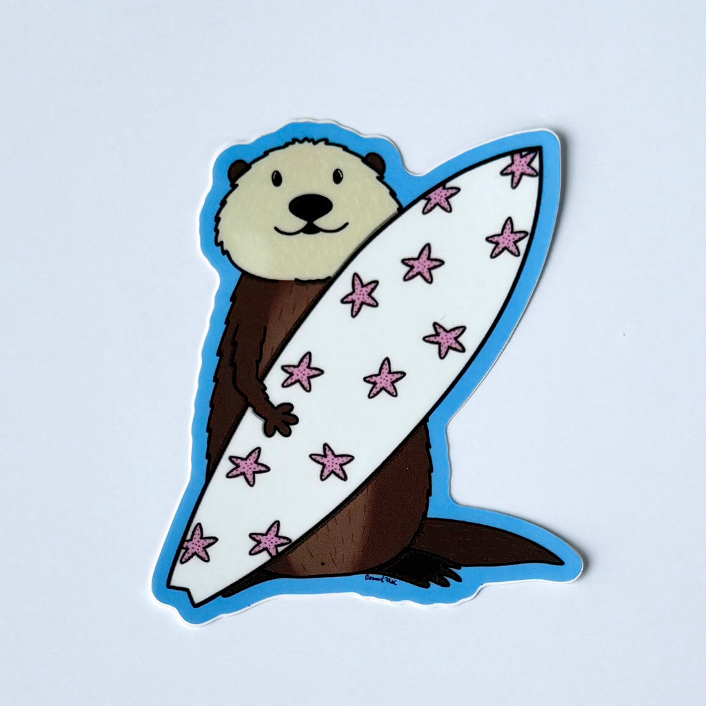 Surfing Otter sticker