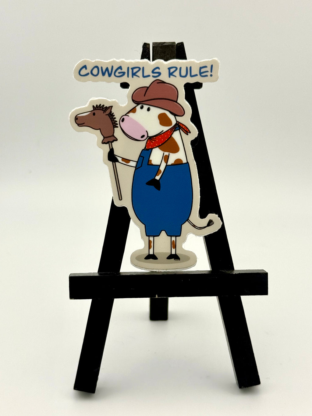 Cowgirl Bessie Cow Sticker