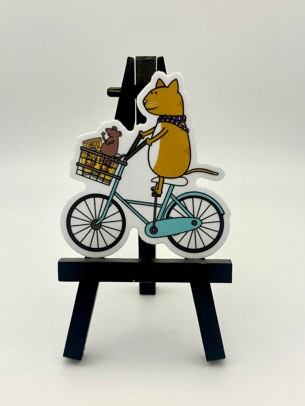 Biking Cat & Mouse Sticker