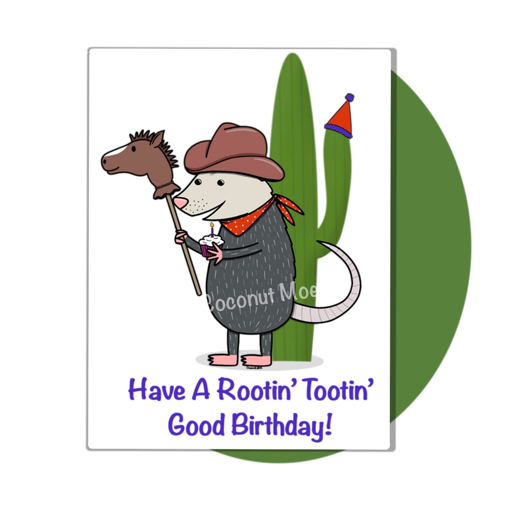 Rootin’ Tootin’ Opossum Card