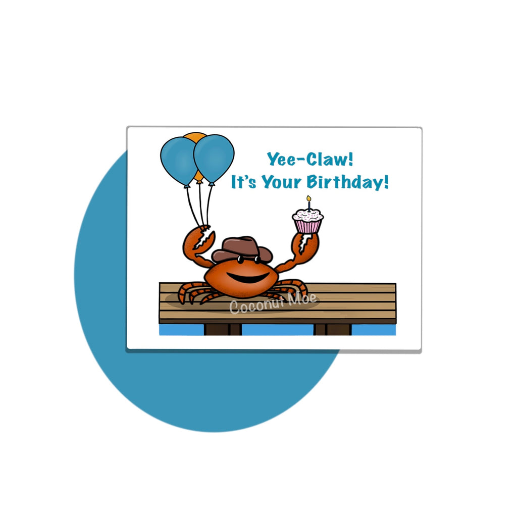 Cowboy Crab Birthday Card