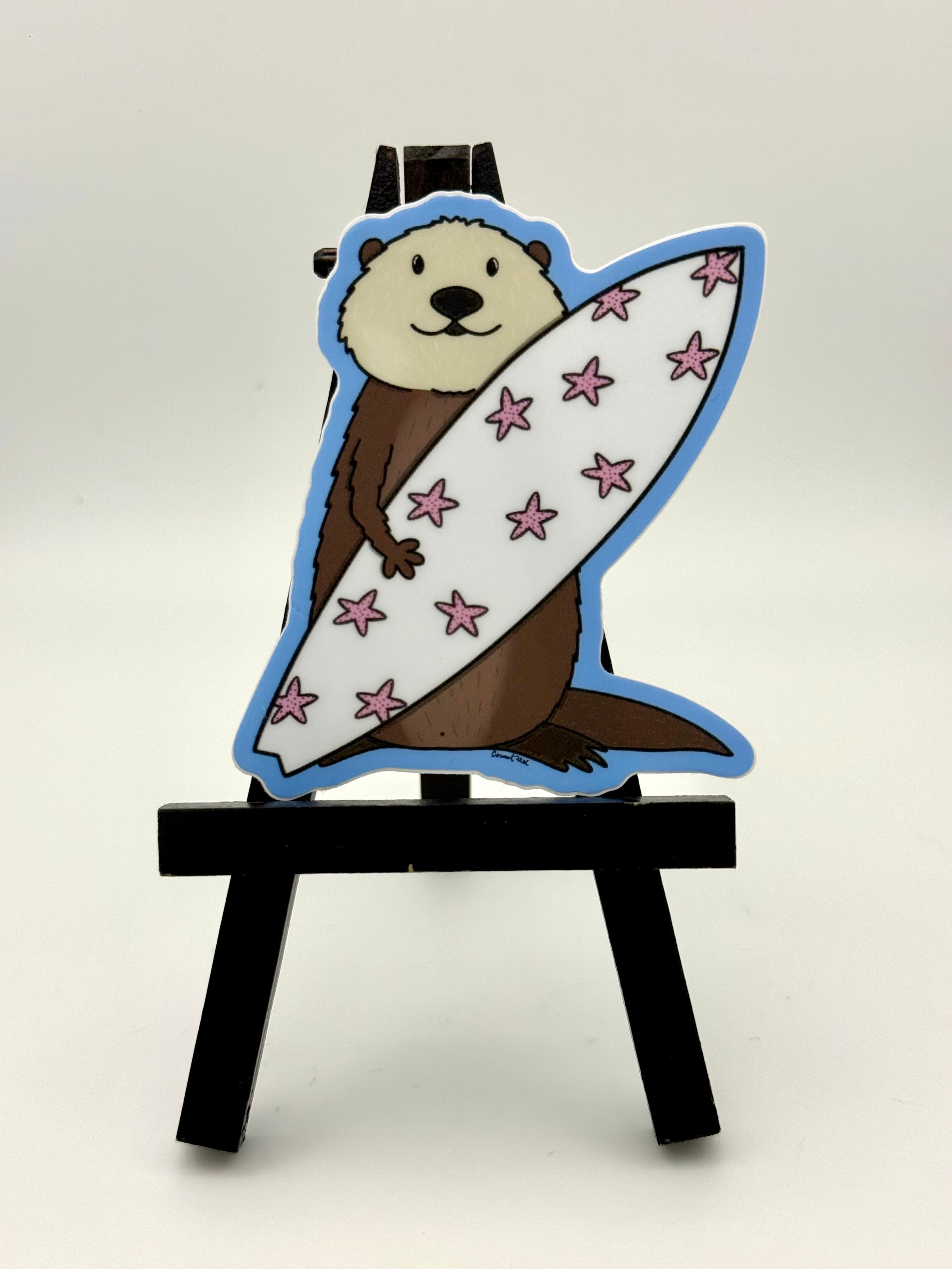 Surfing Otter sticker