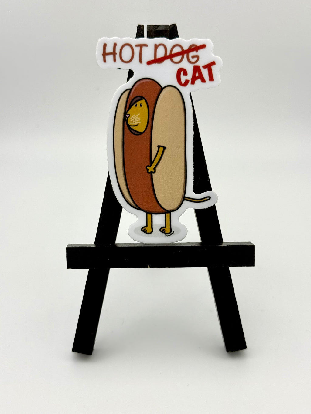 Hot Dog Cat Sticker