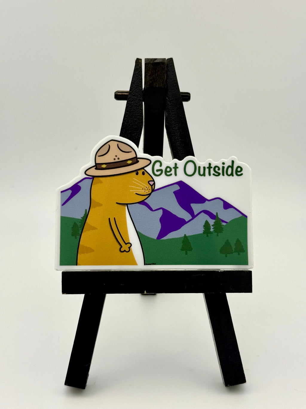 Get Outside Cat Sticker