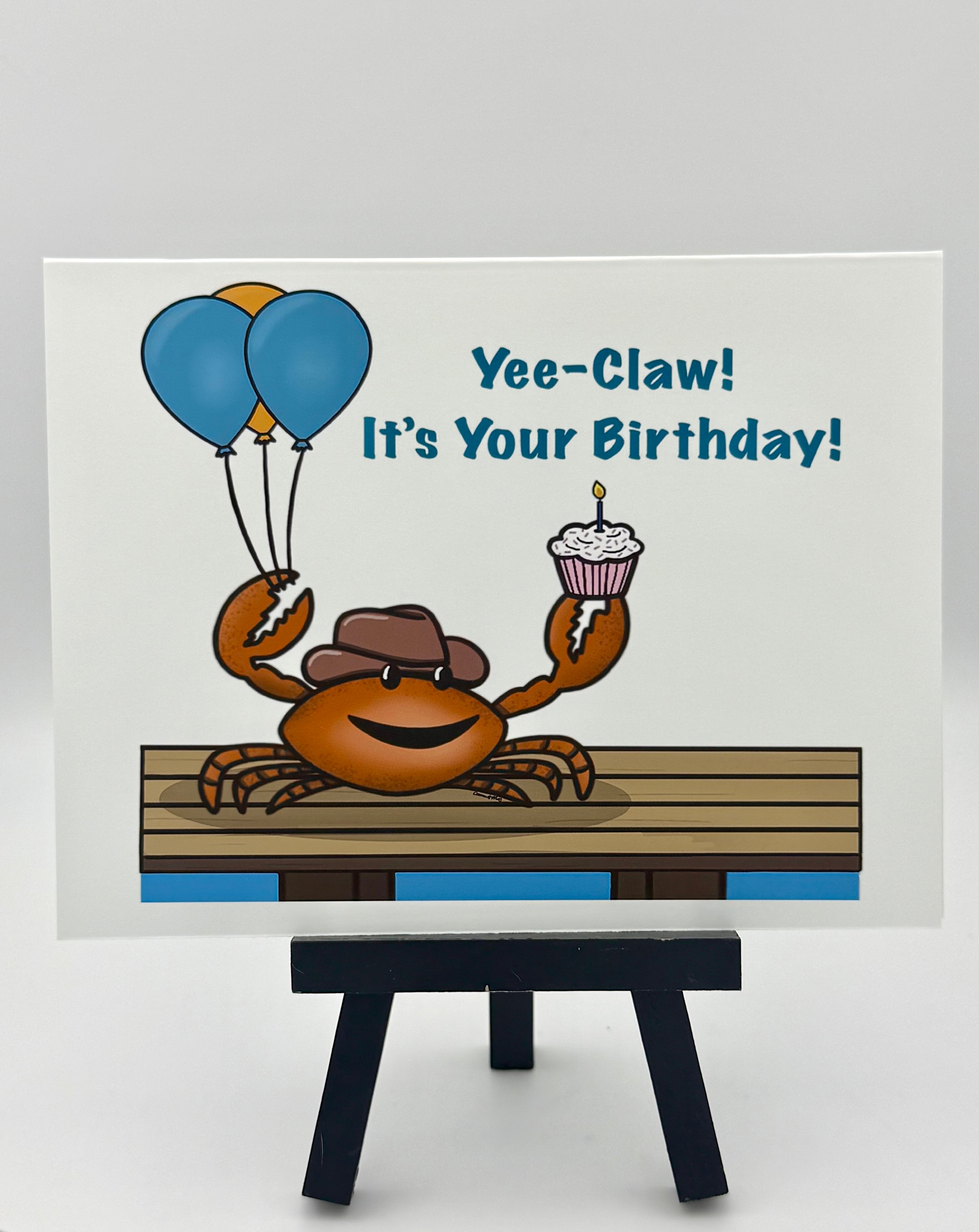 Cowboy Crab Birthday Card