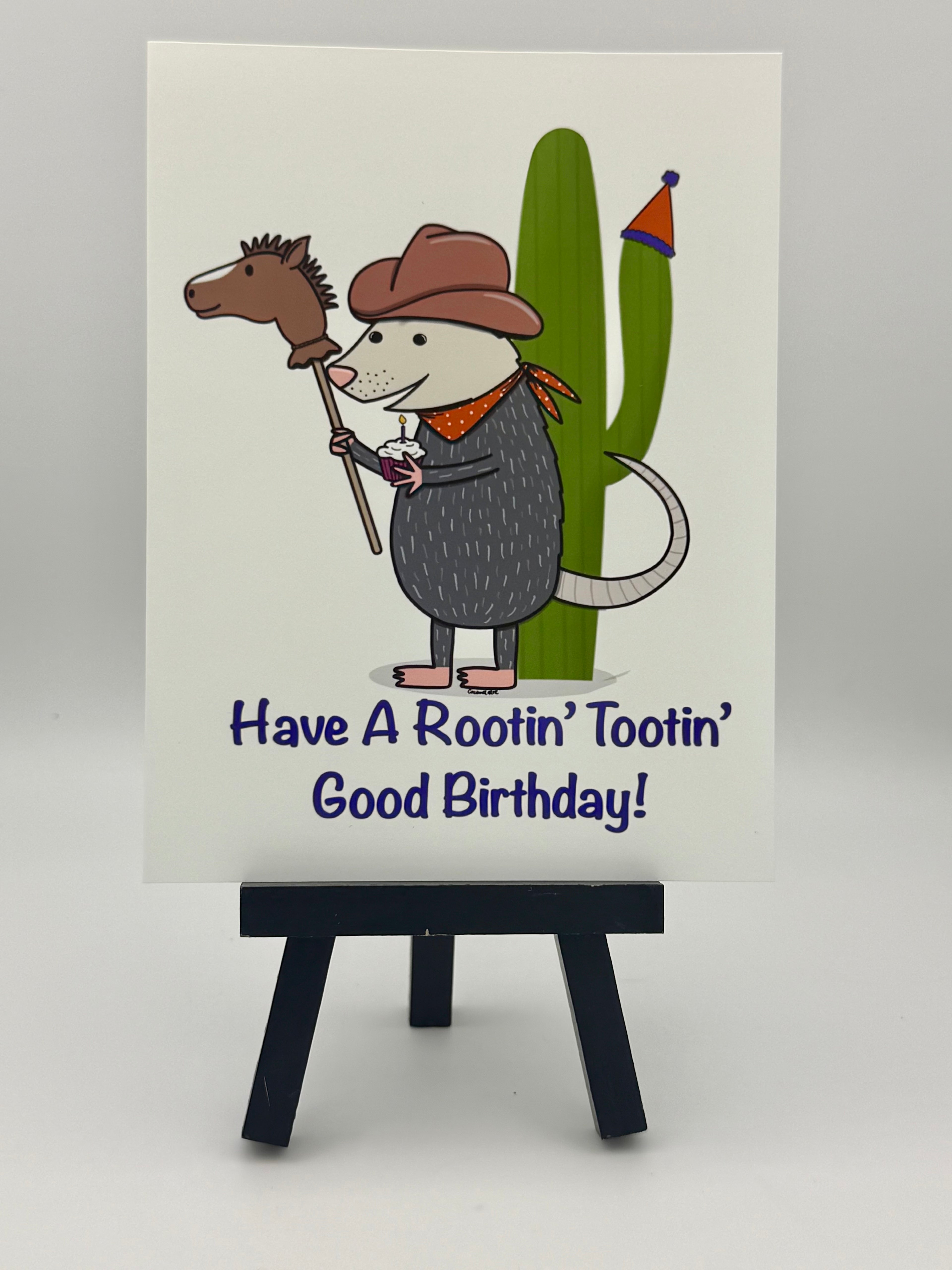 Rootin’ Tootin’ Opossum Card
