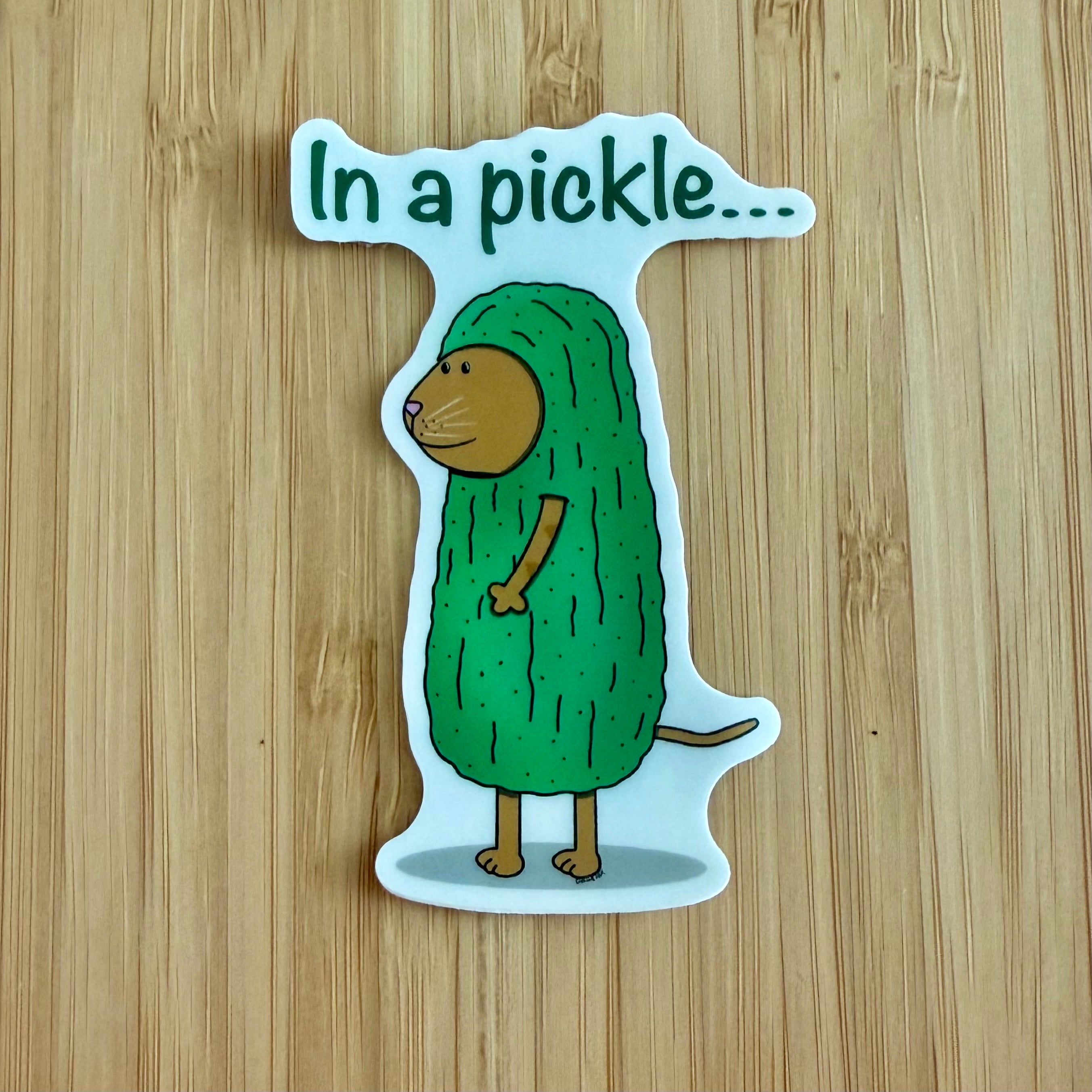 In a pickle cat sticker