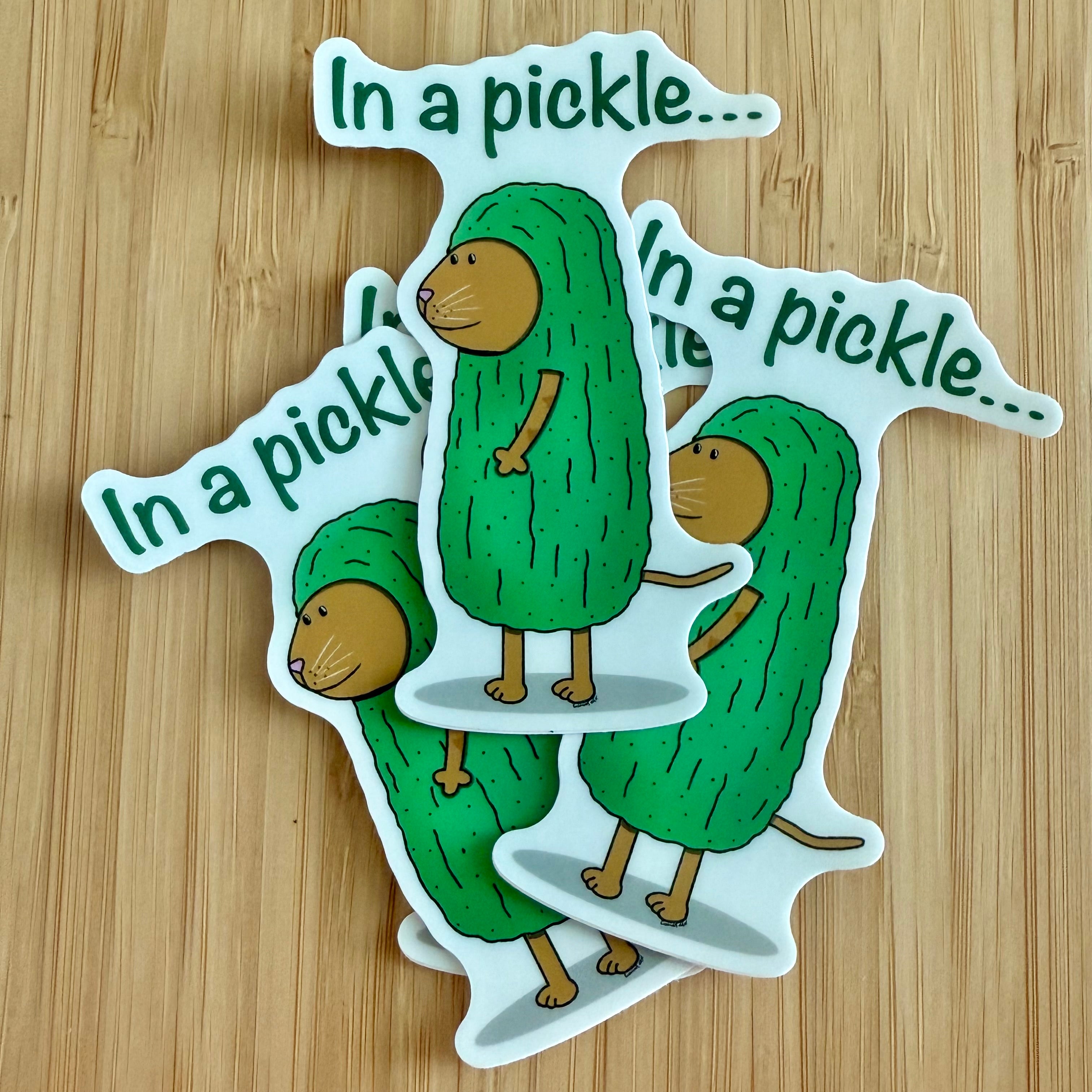 In a pickle cat sticker