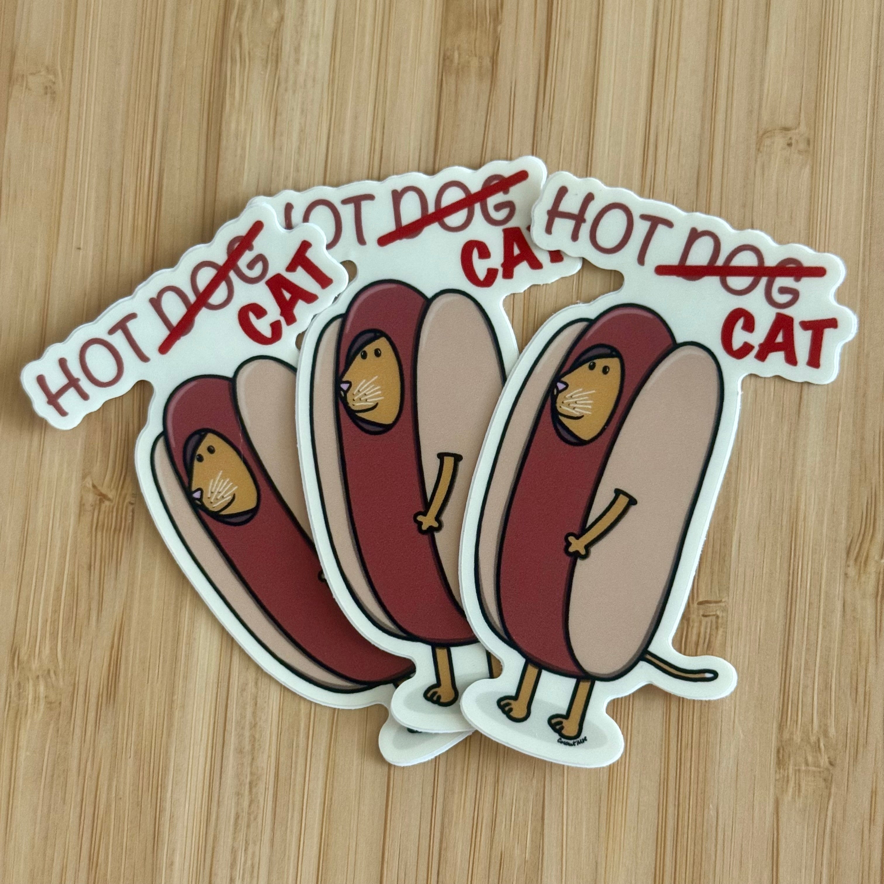 Hot Dog Cat Sticker