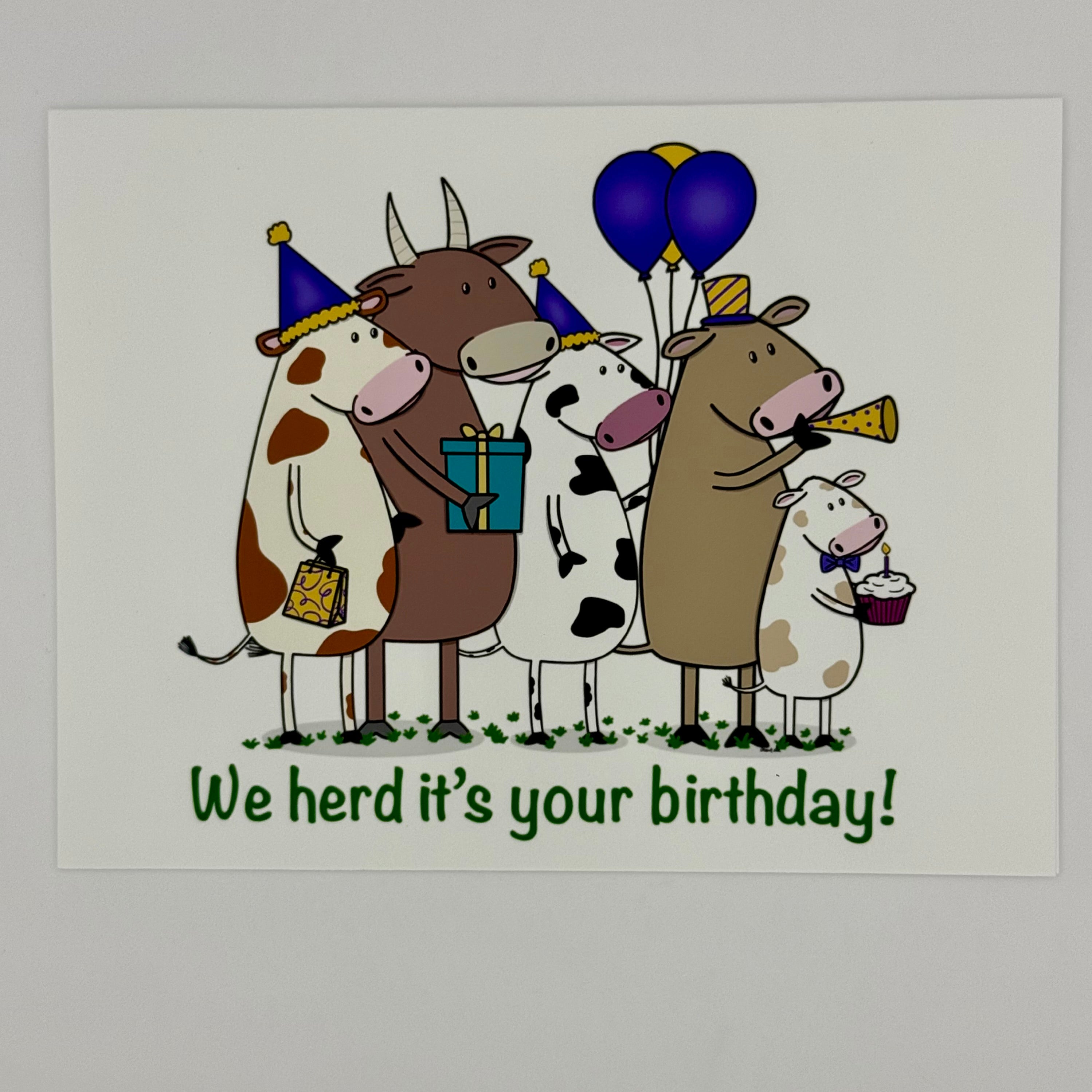 Party Cows Birthday Card