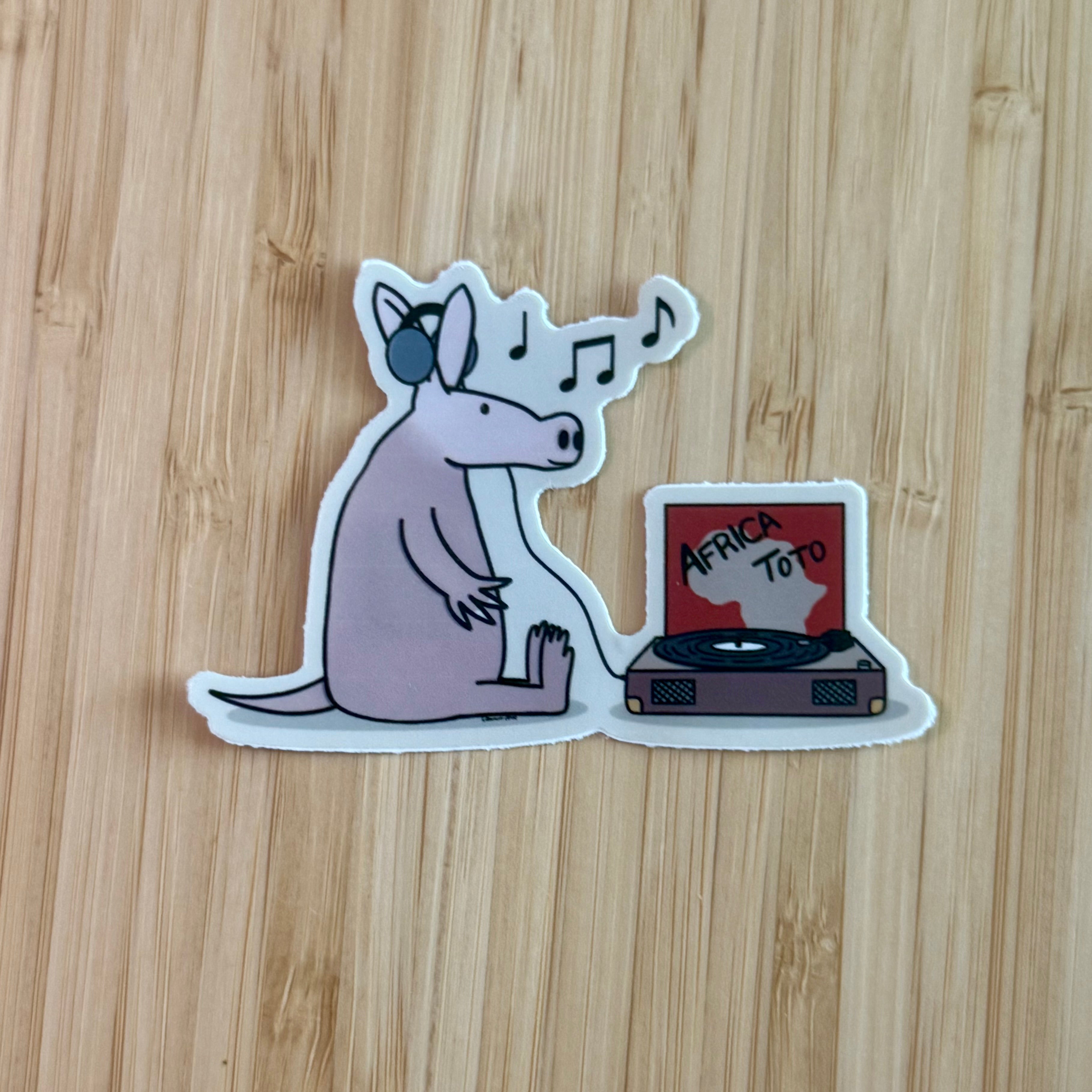 Aardvark Vinyl Record Sticker