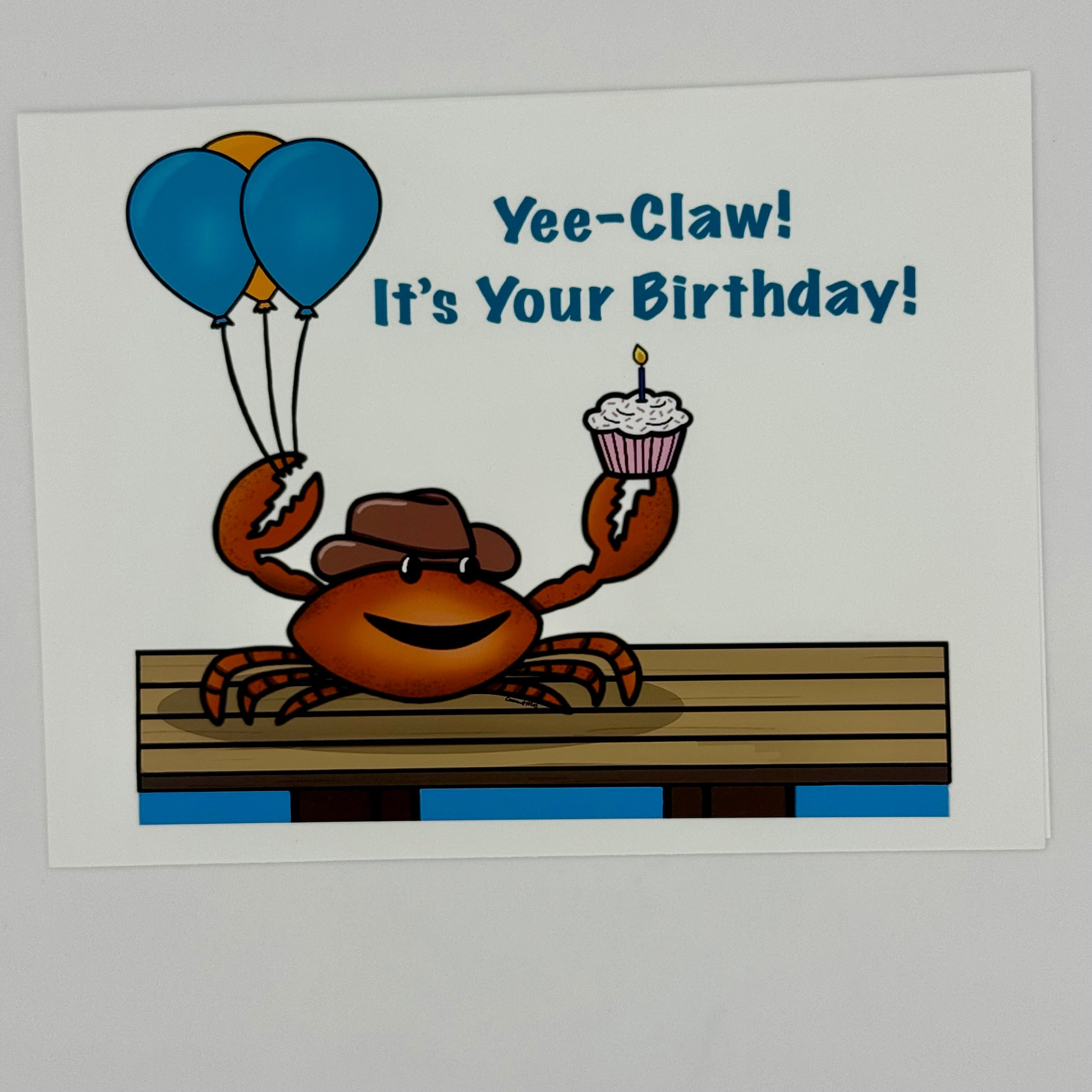 Cowboy Crab Birthday Card