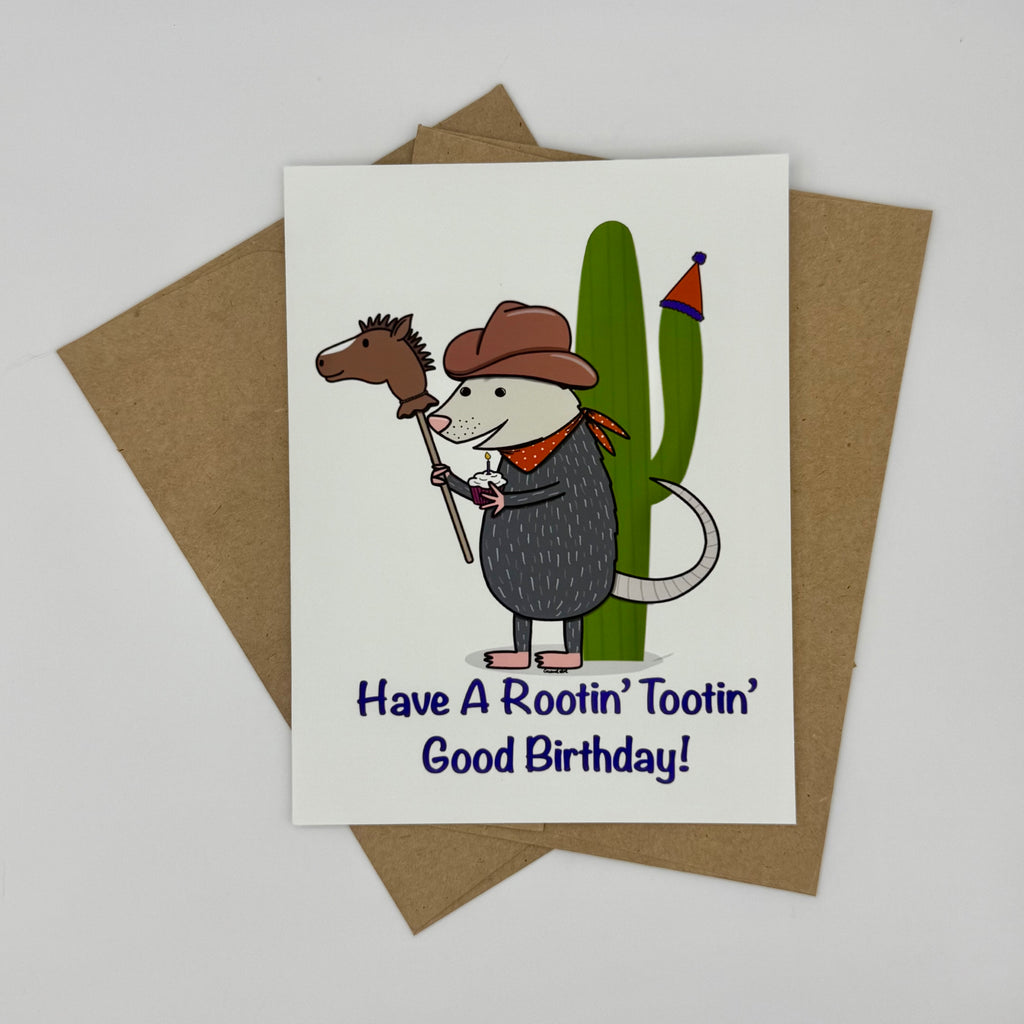 Rootin’ Tootin’ Opossum Card
