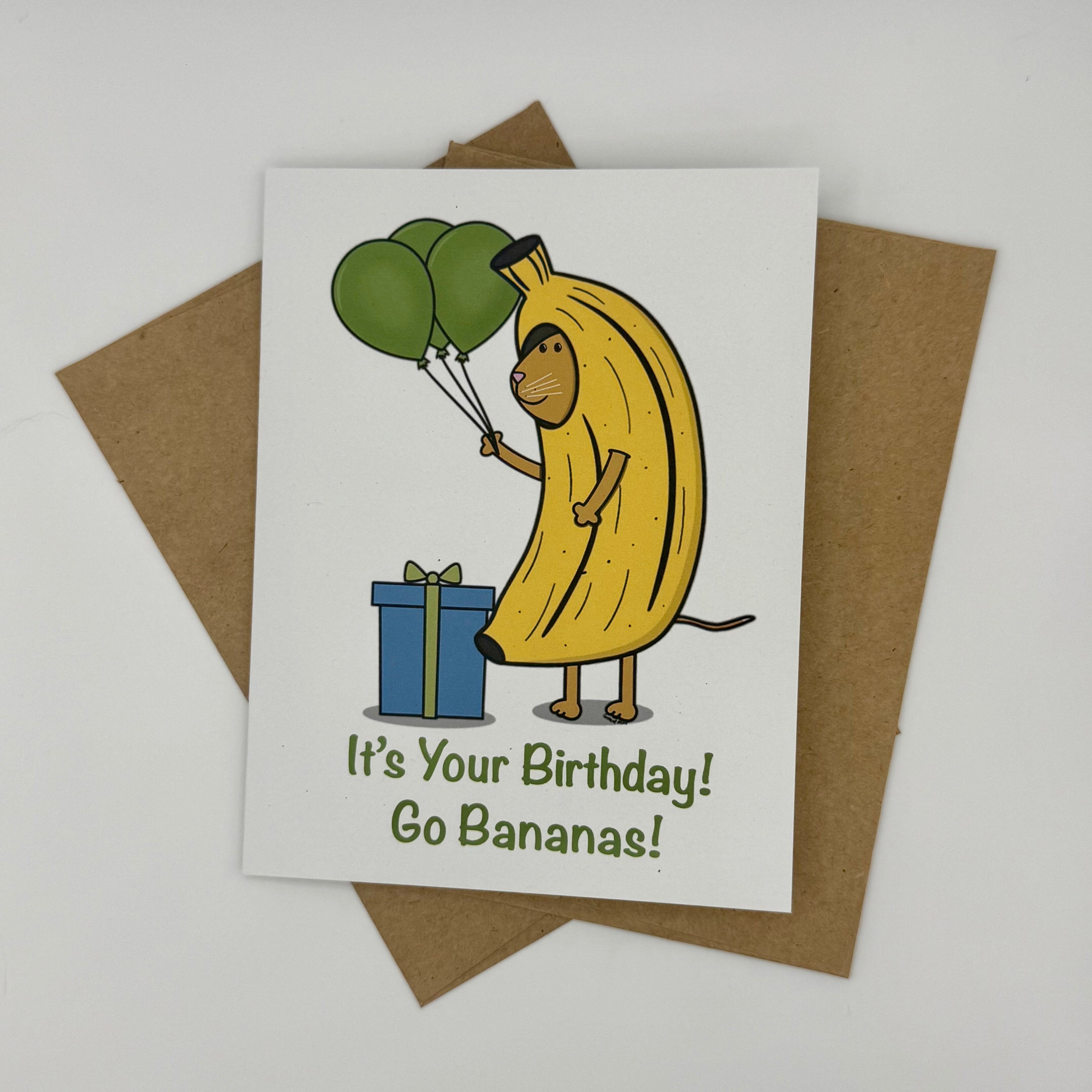 Bananas Cat Birthday Card