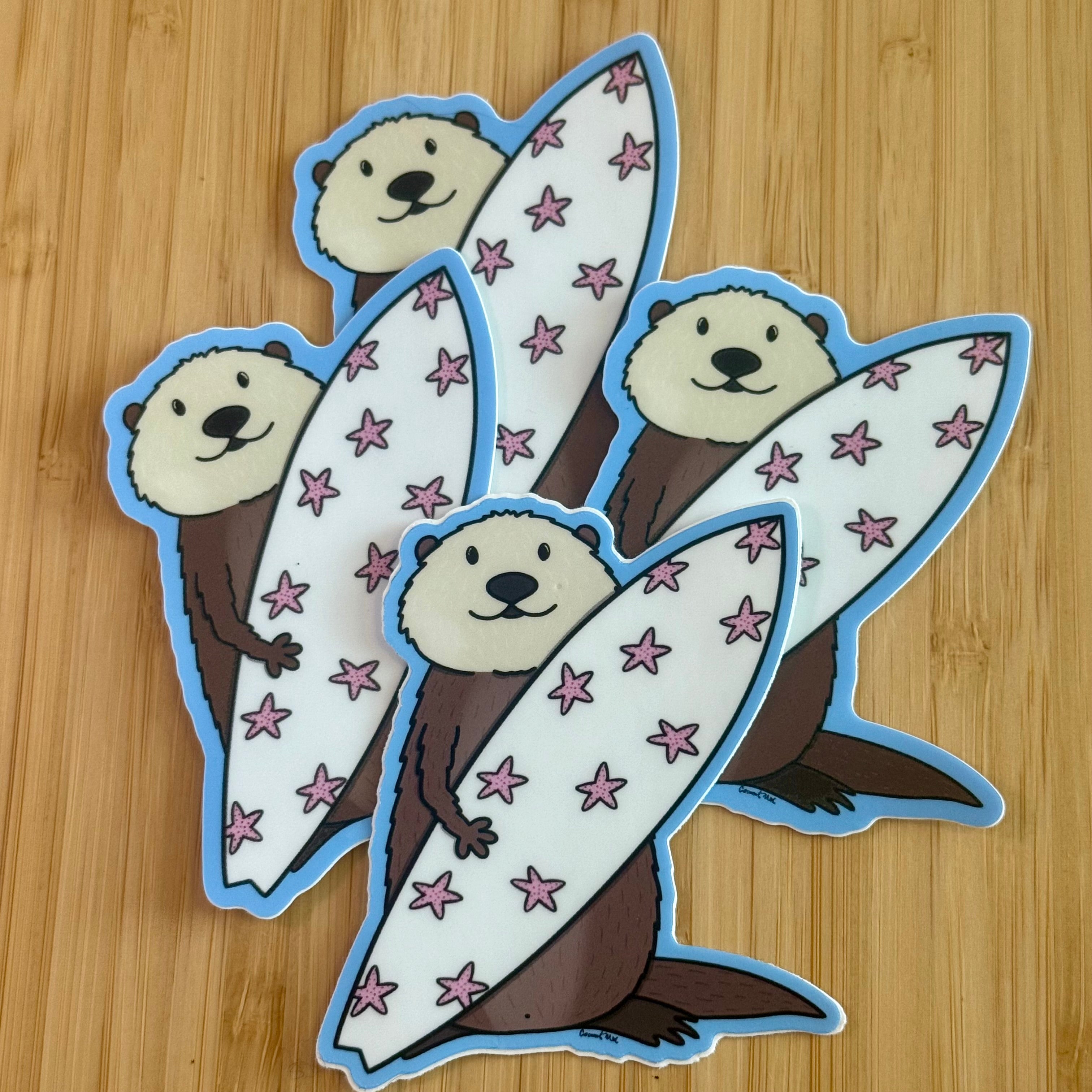 Surfing Otter sticker