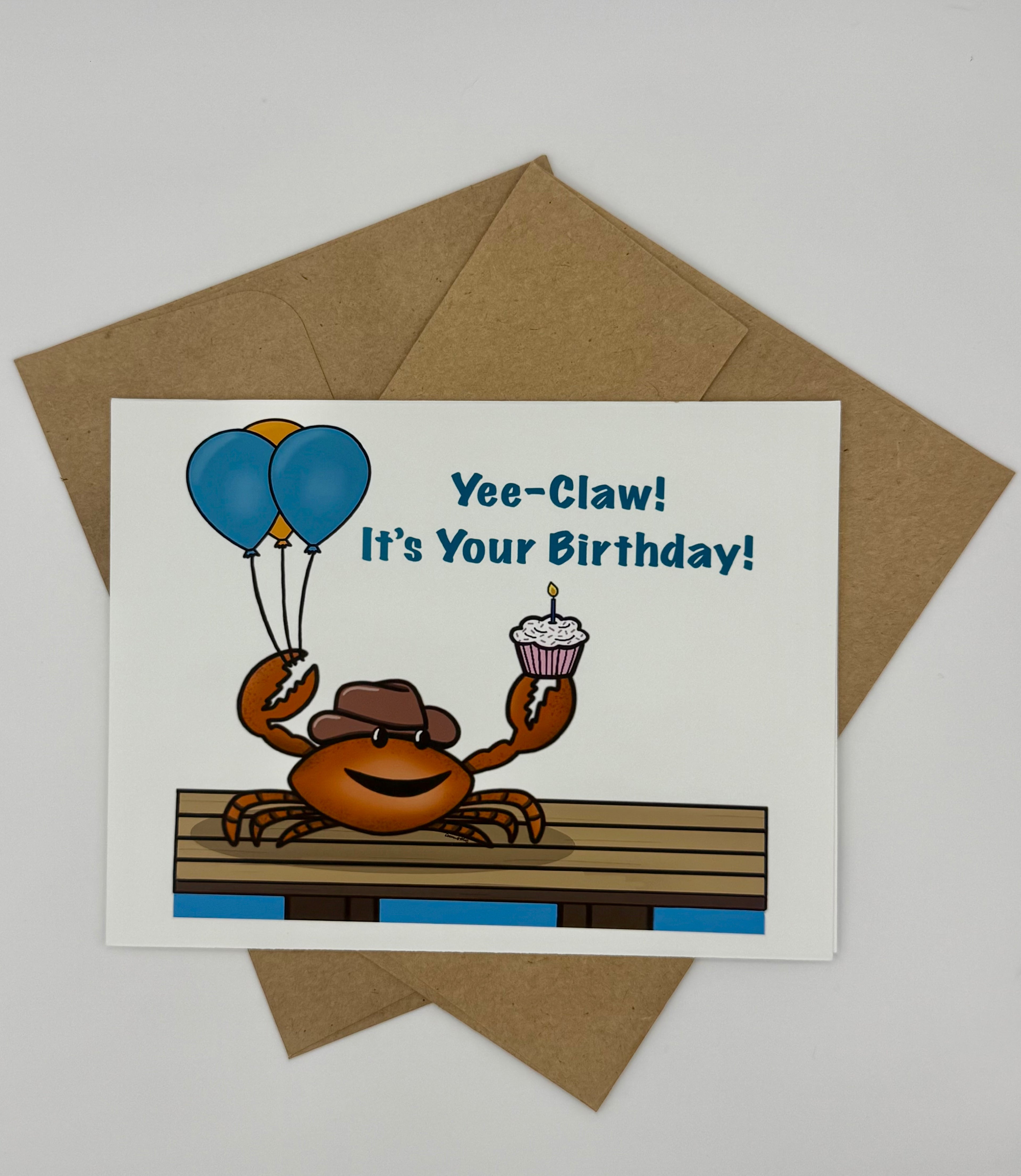 Cowboy Crab Birthday Card