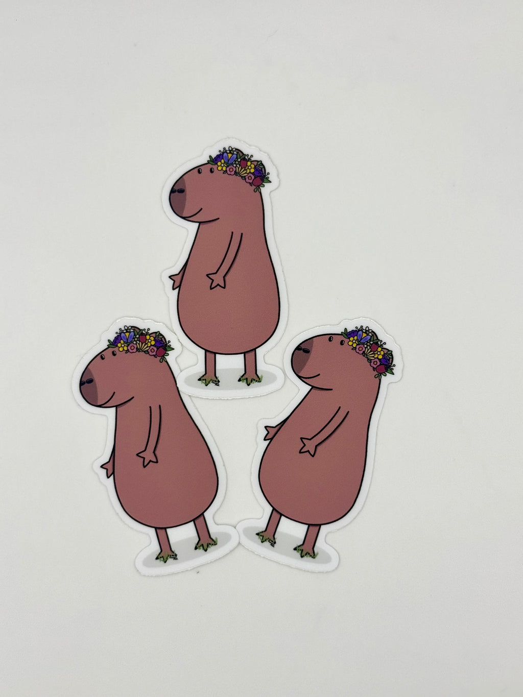 Flower Crown Capybara Sticker