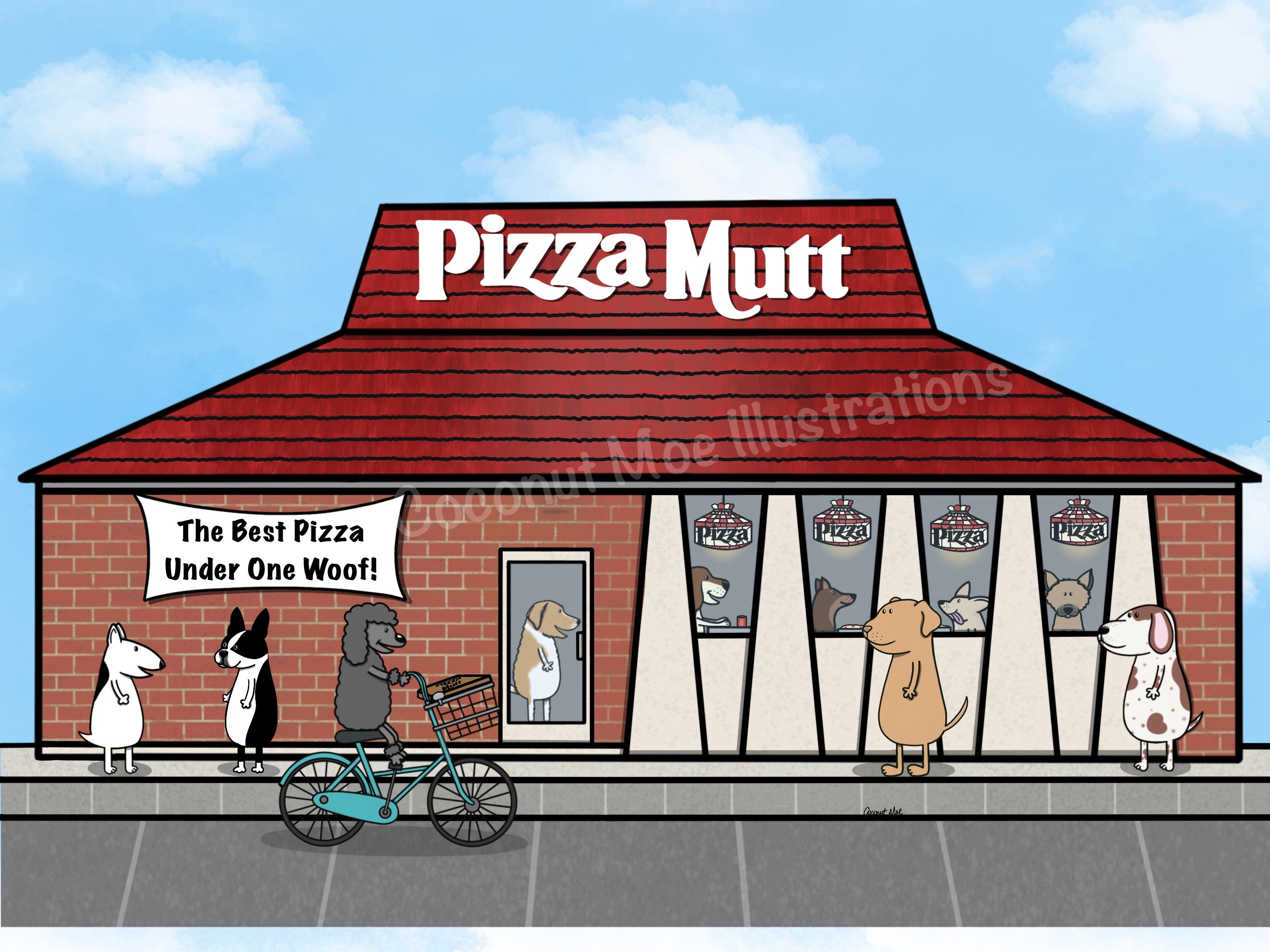 Mini Matted Pizza Mutt Print