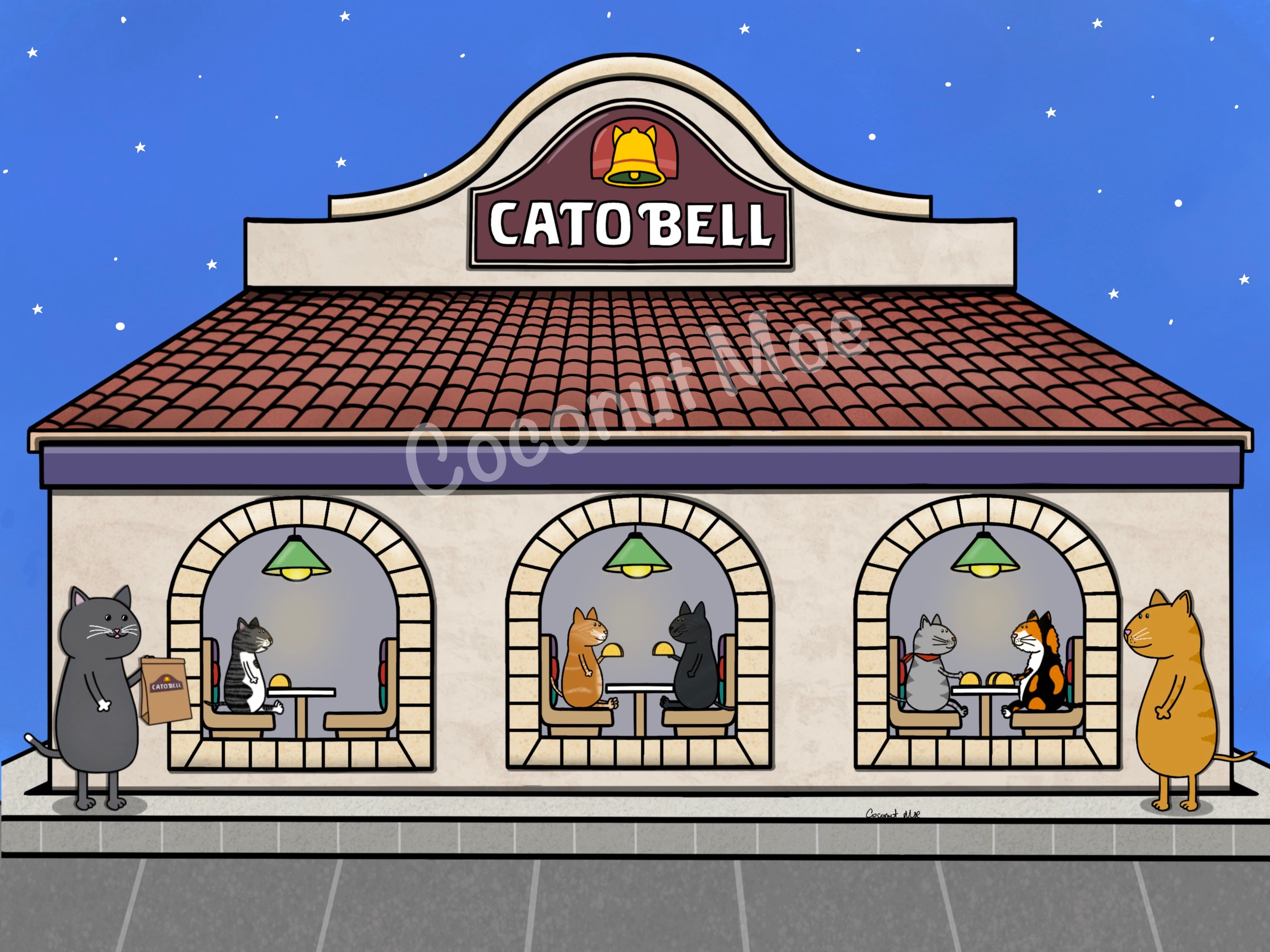 Mini Matted Cato Bell Print