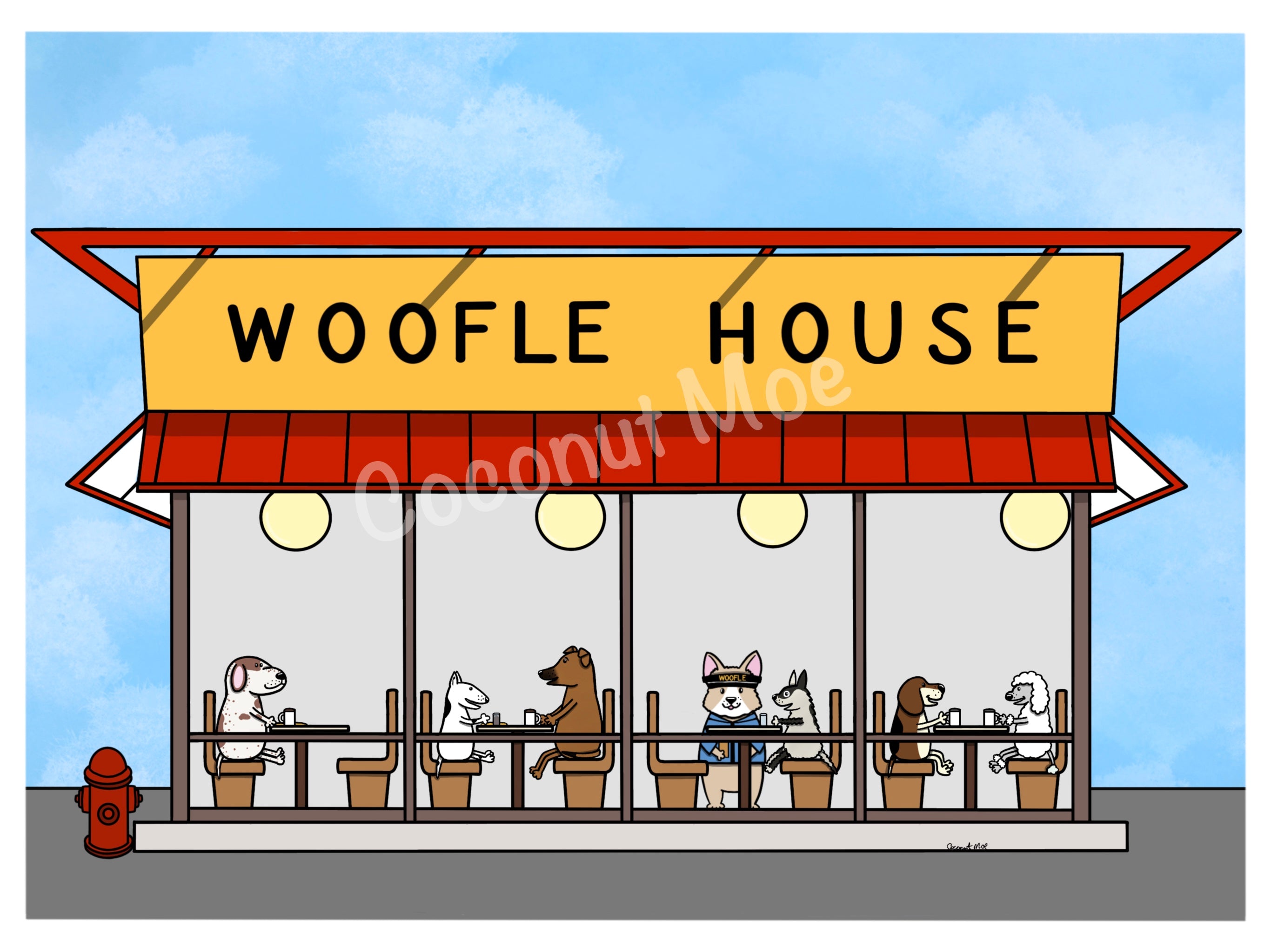 Mini Matted Woofle House Print