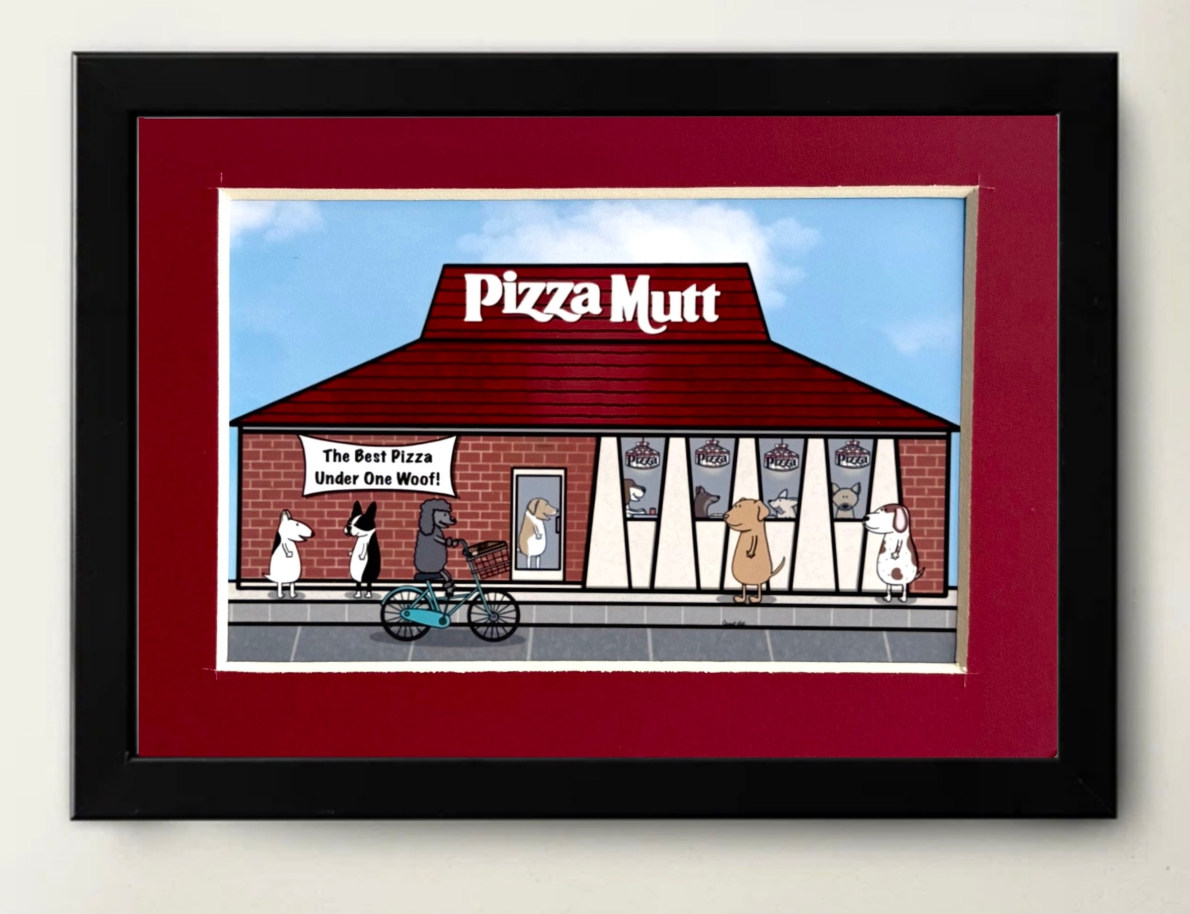 Mini Matted Pizza Mutt Print