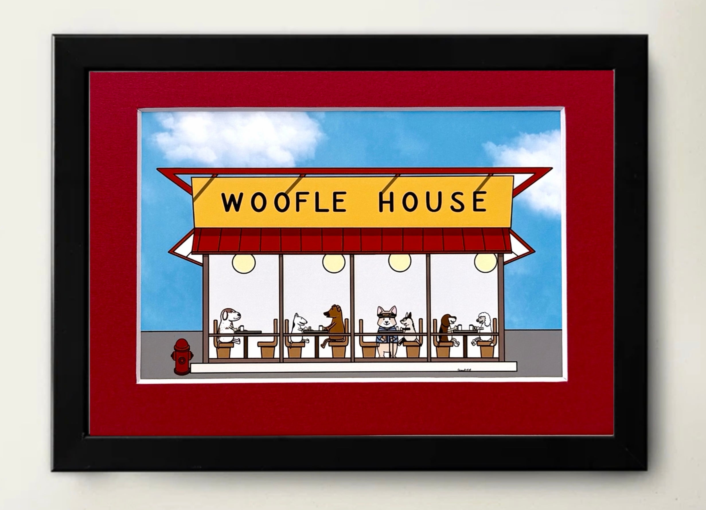 Mini Matted Woofle House Print