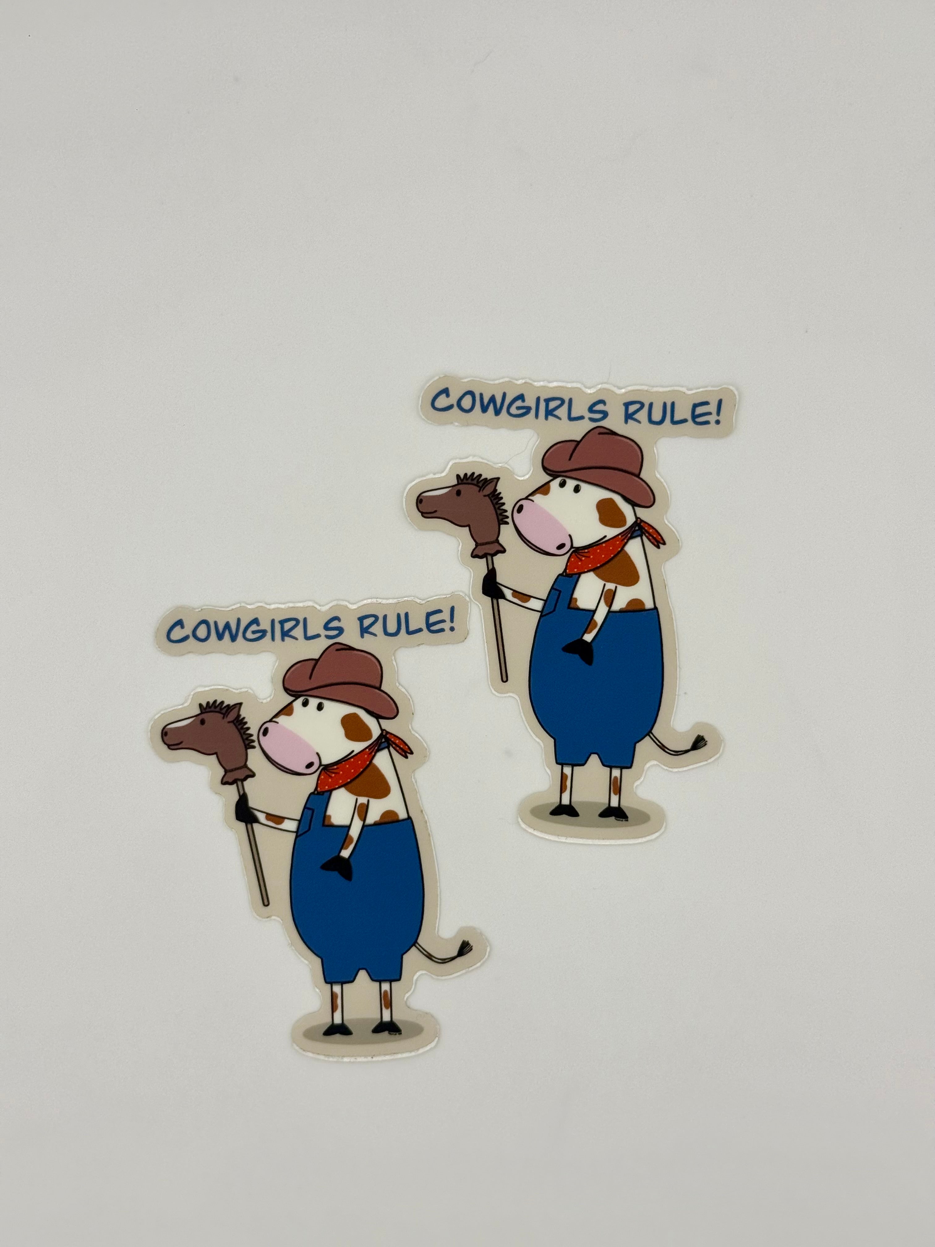 Cowgirl Bessie Cow Sticker