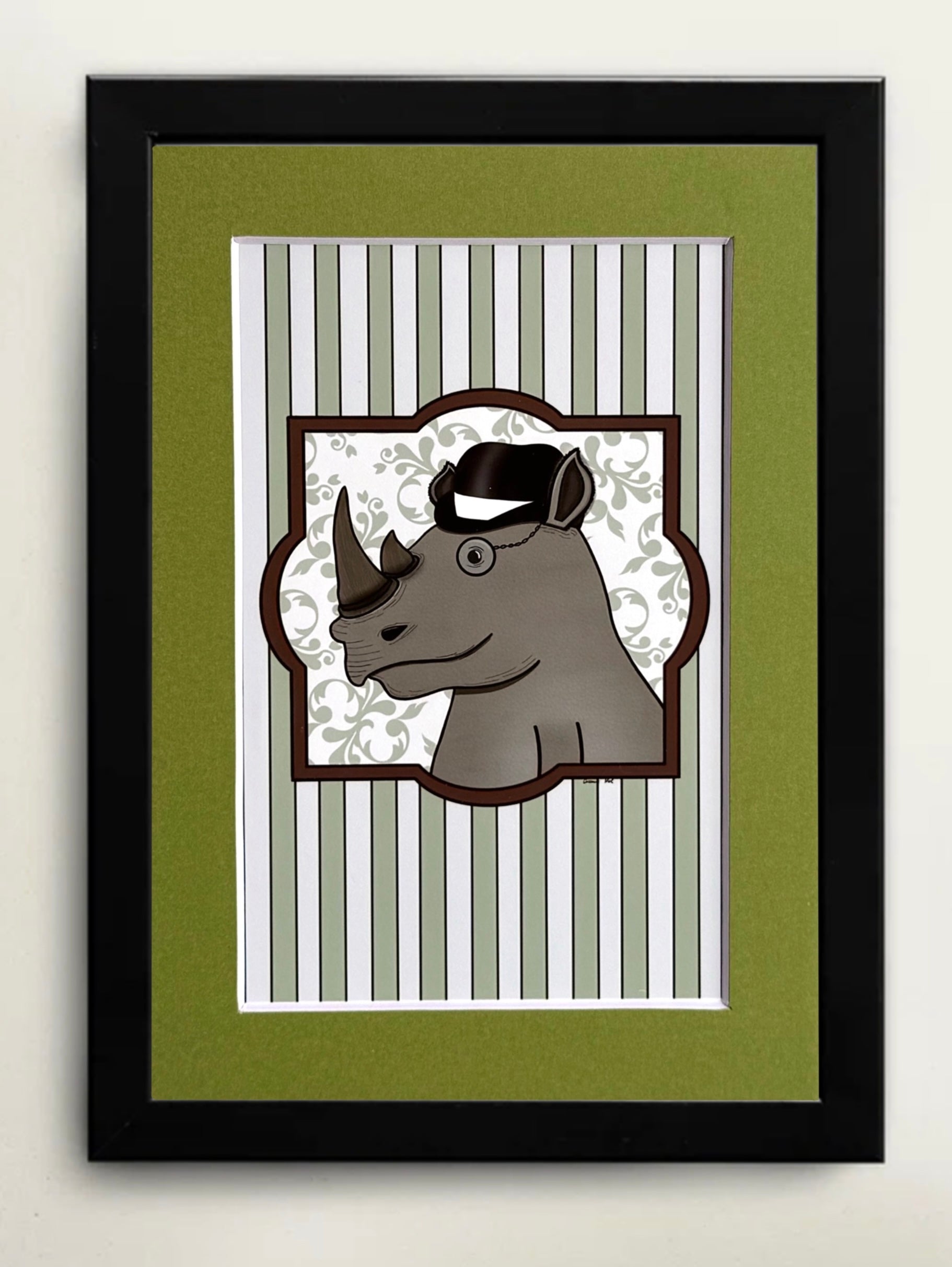 Mini Matted Victorian Rhino