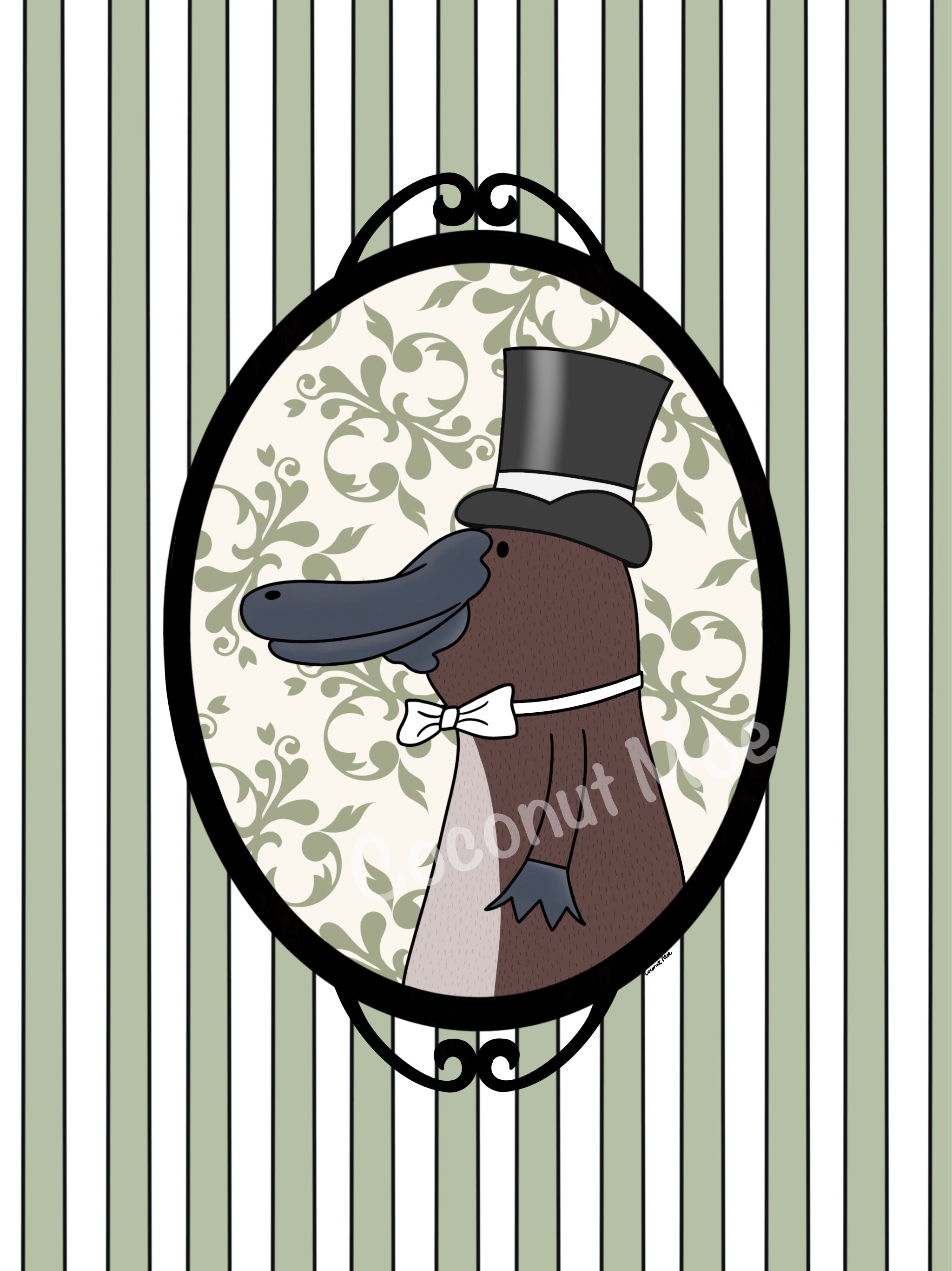 Mini Matted Victorian Playtpus Print