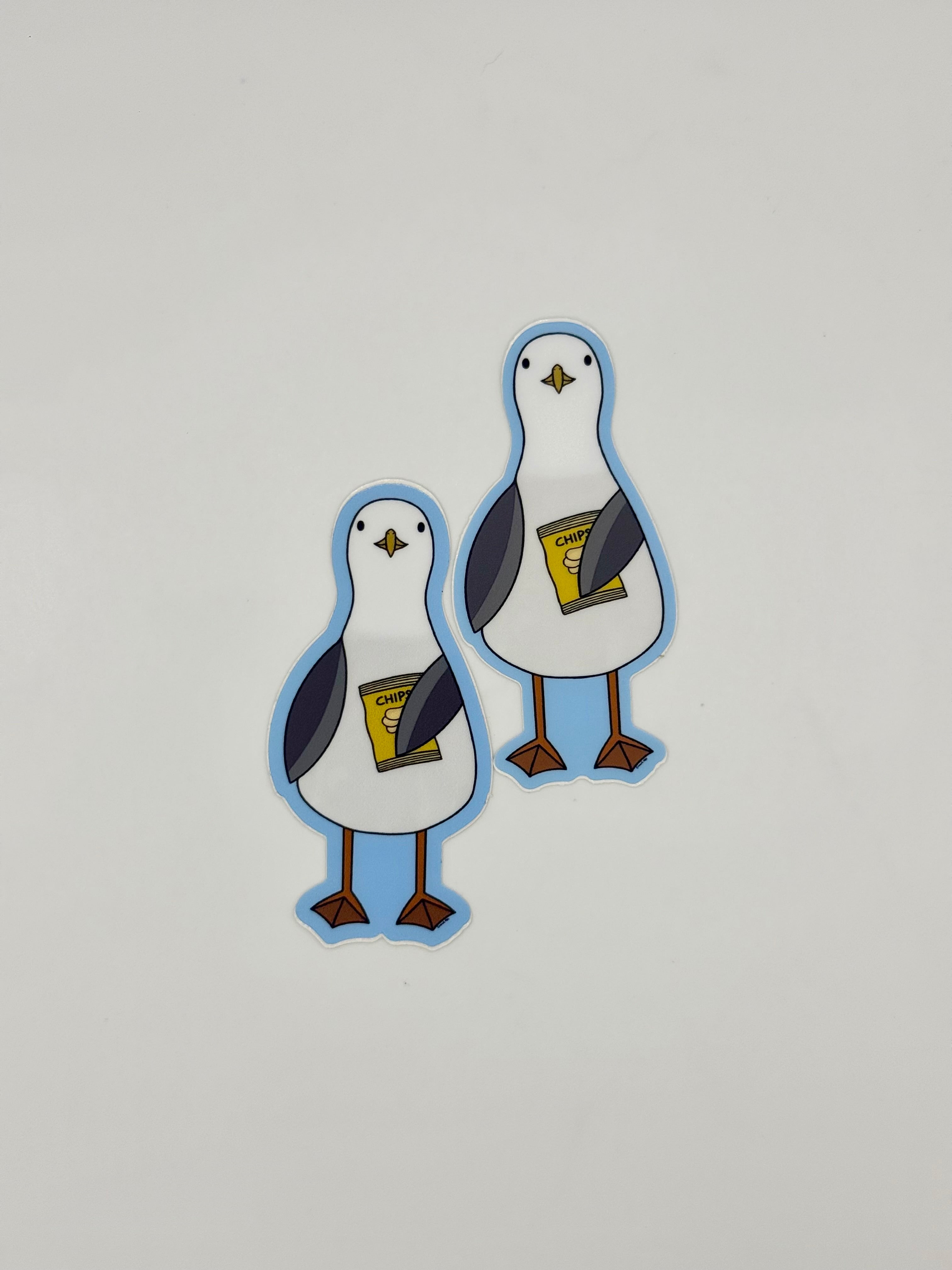 Seagull with chips sticker