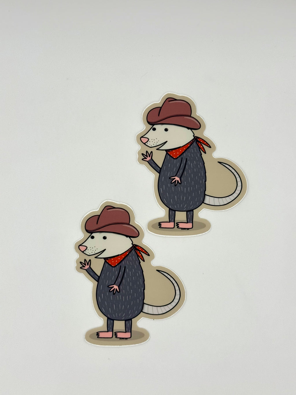 Cowboy Opossum Sticker