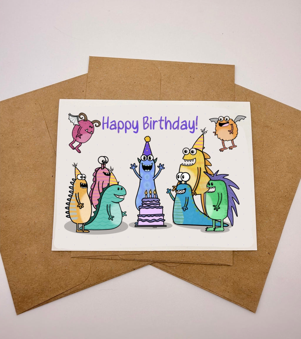 Monsters Birthday Card