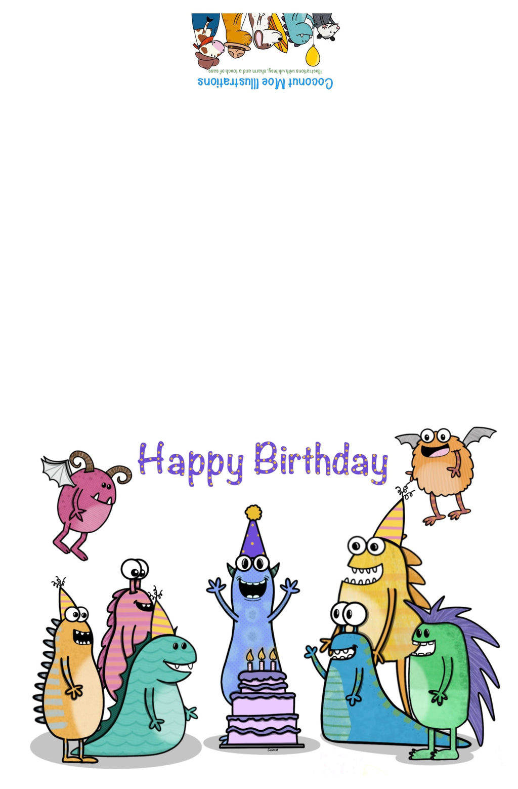 Monsters Birthday Card