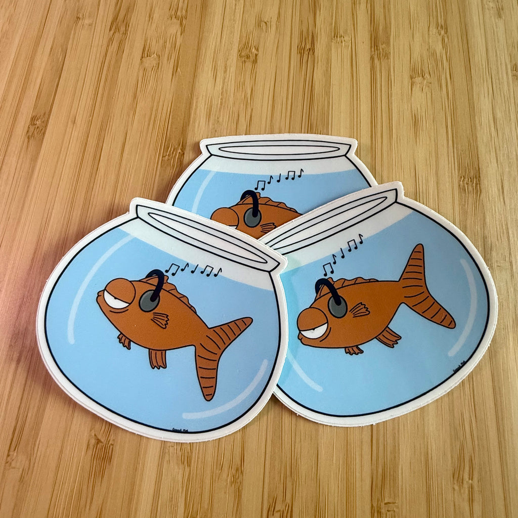 Gary Goldfish Jammin Sticker