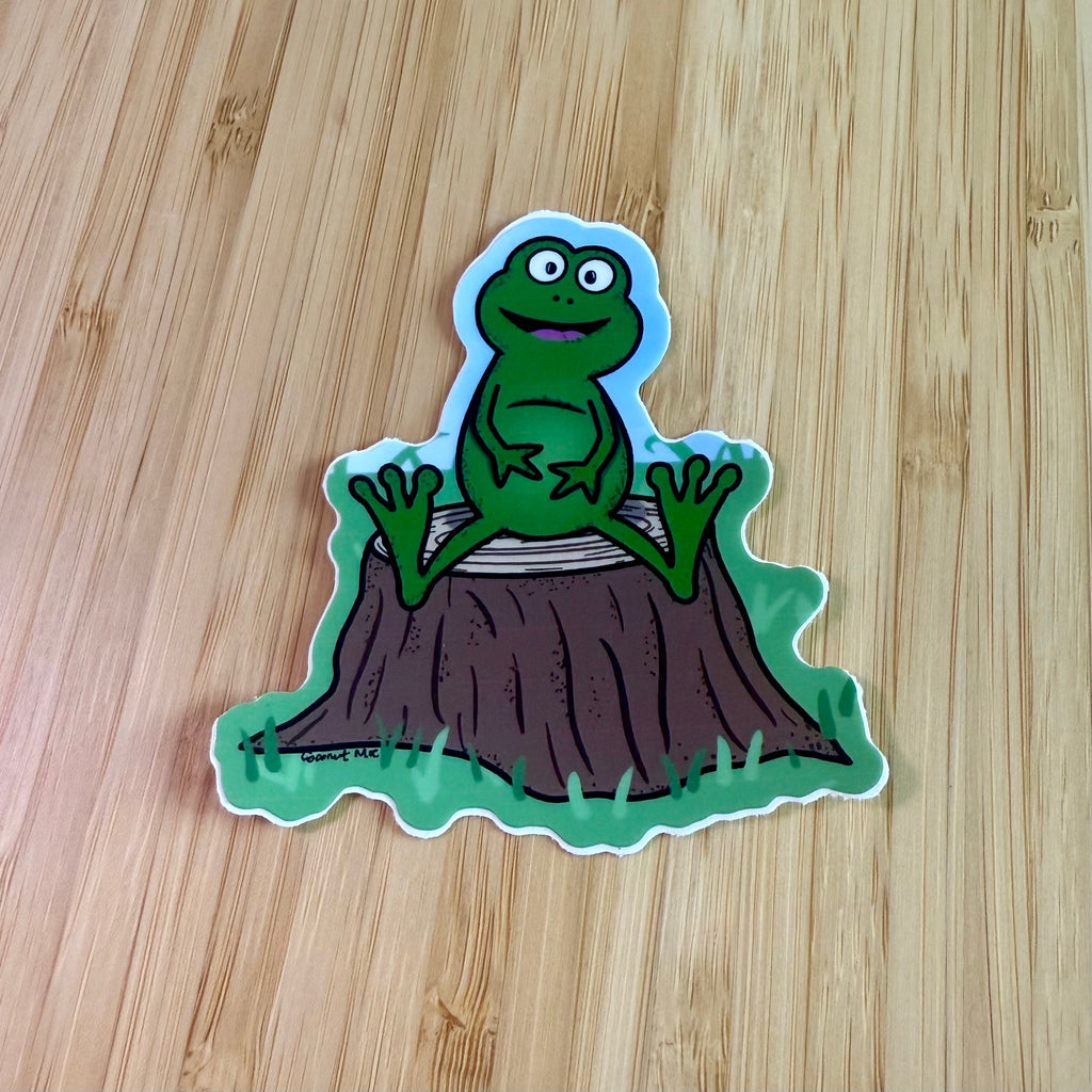 Happy Frog Vinyl Sticker